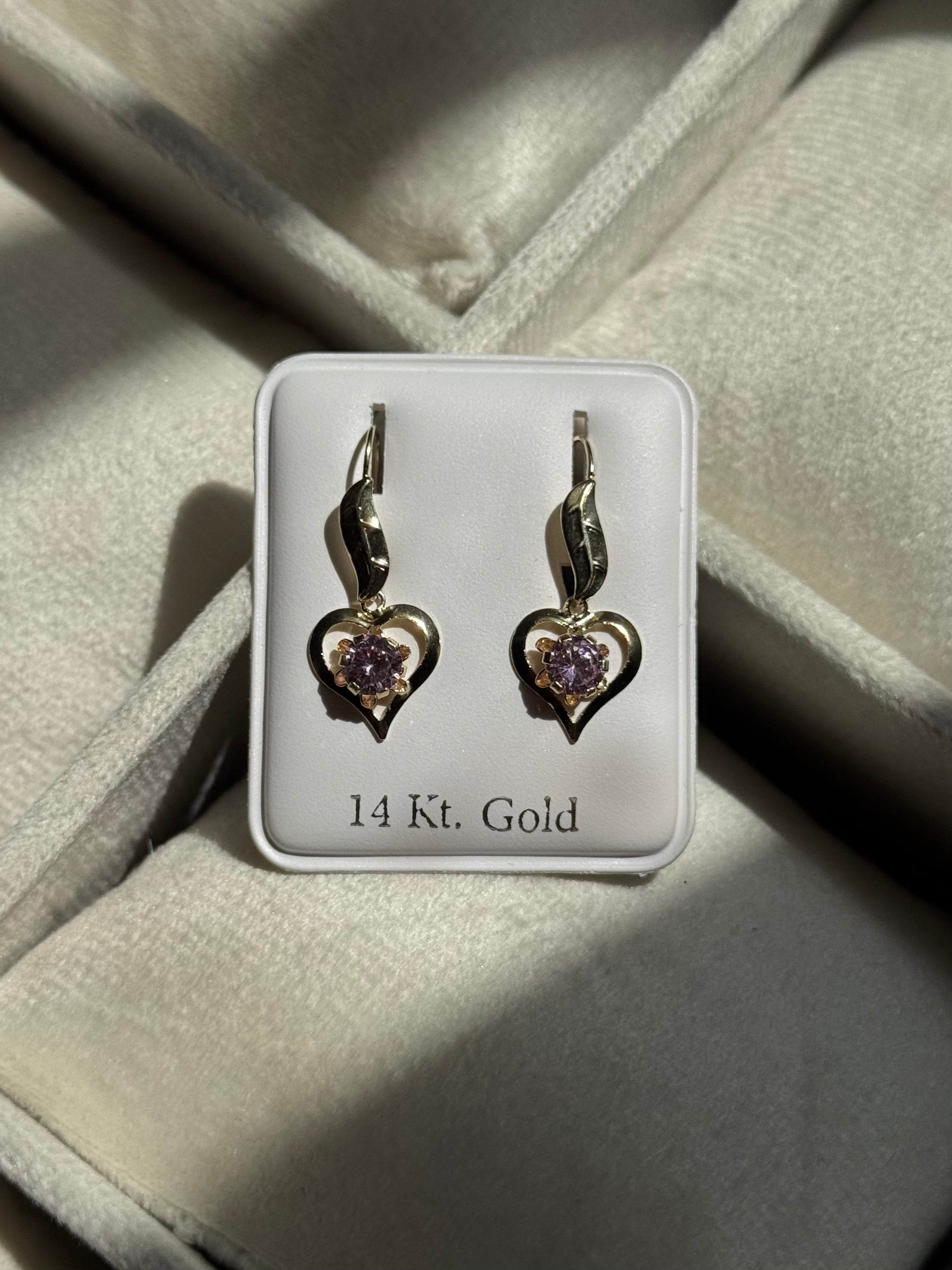14K GOLD Love Earrings