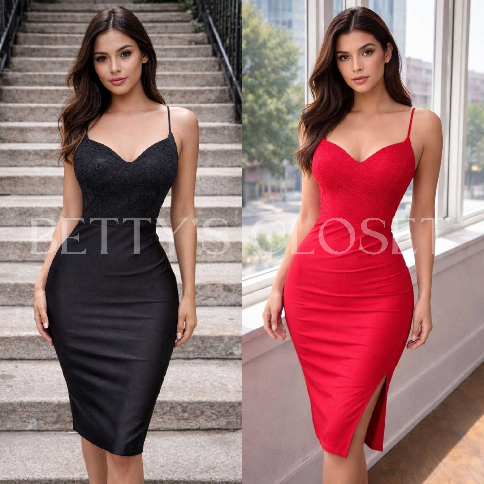 Sandra Spaghetti Strap Lace Dress
