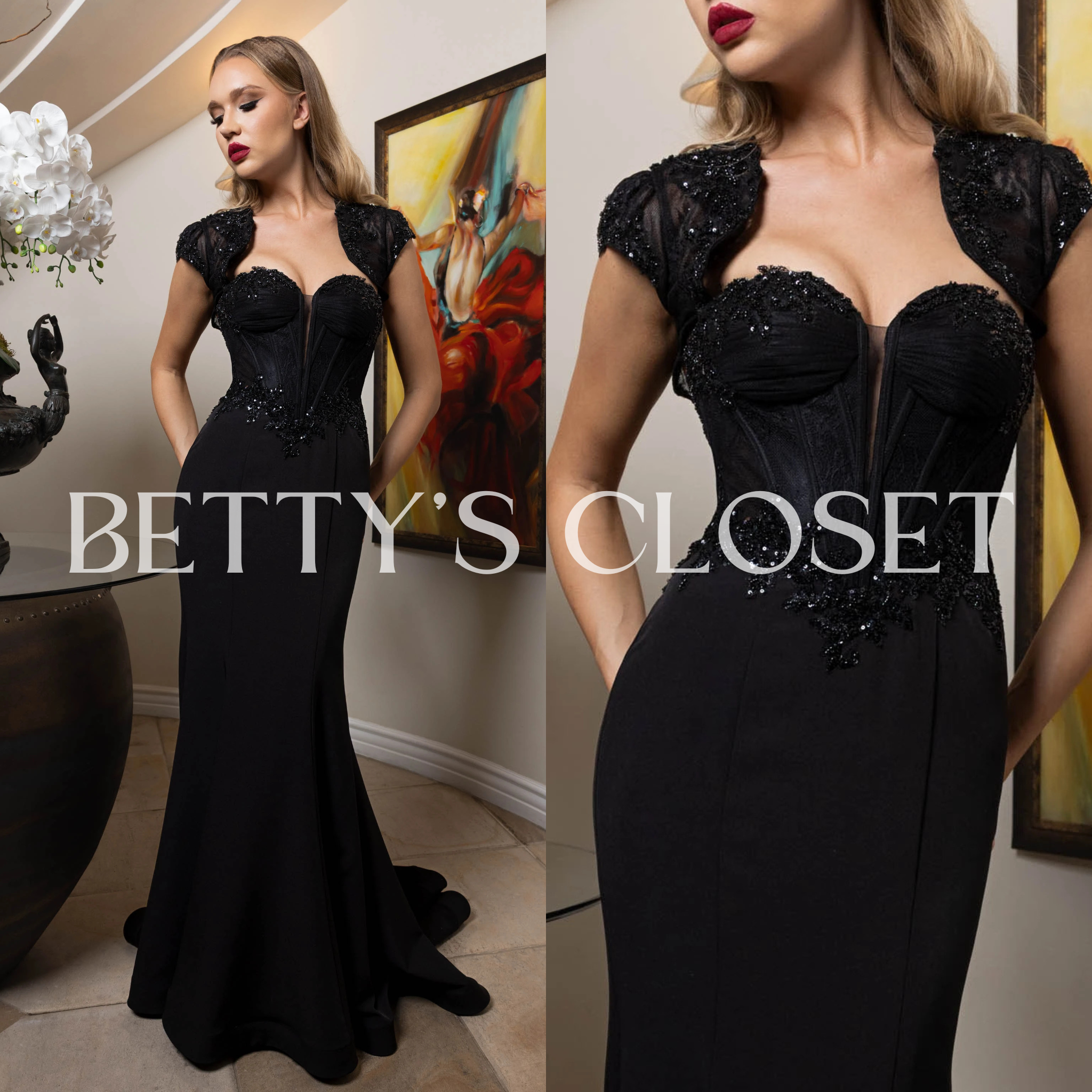 Yulissa Embellished Formal Gown with Jacket