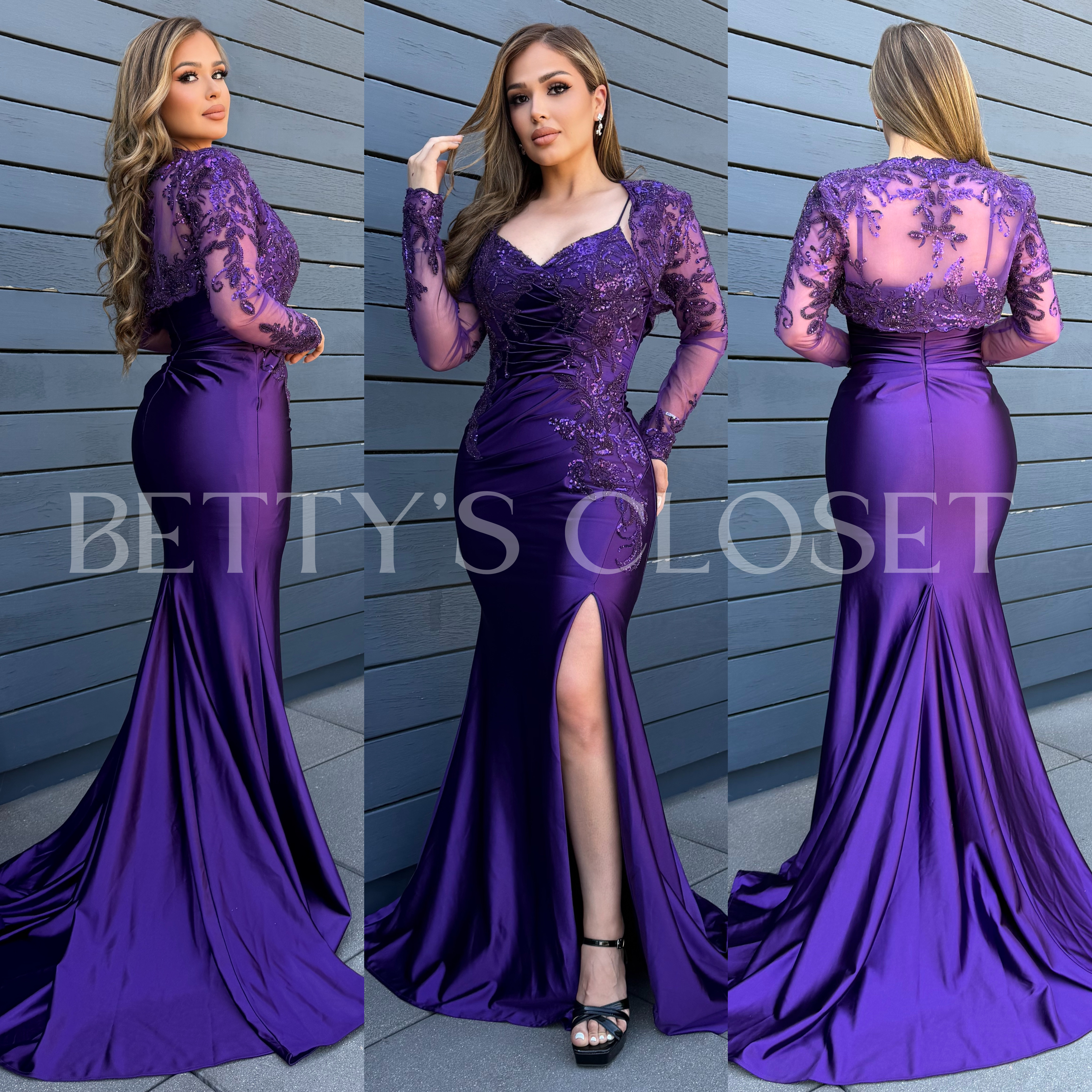 Kenia Embroidered Embellished Prom Gown w/ Removable Jacket