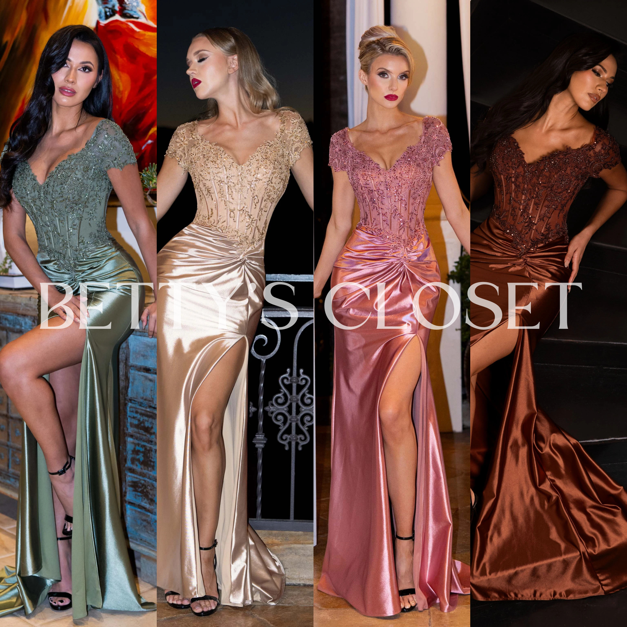 Nancy Short sleeve embroidered Corset Long Gown