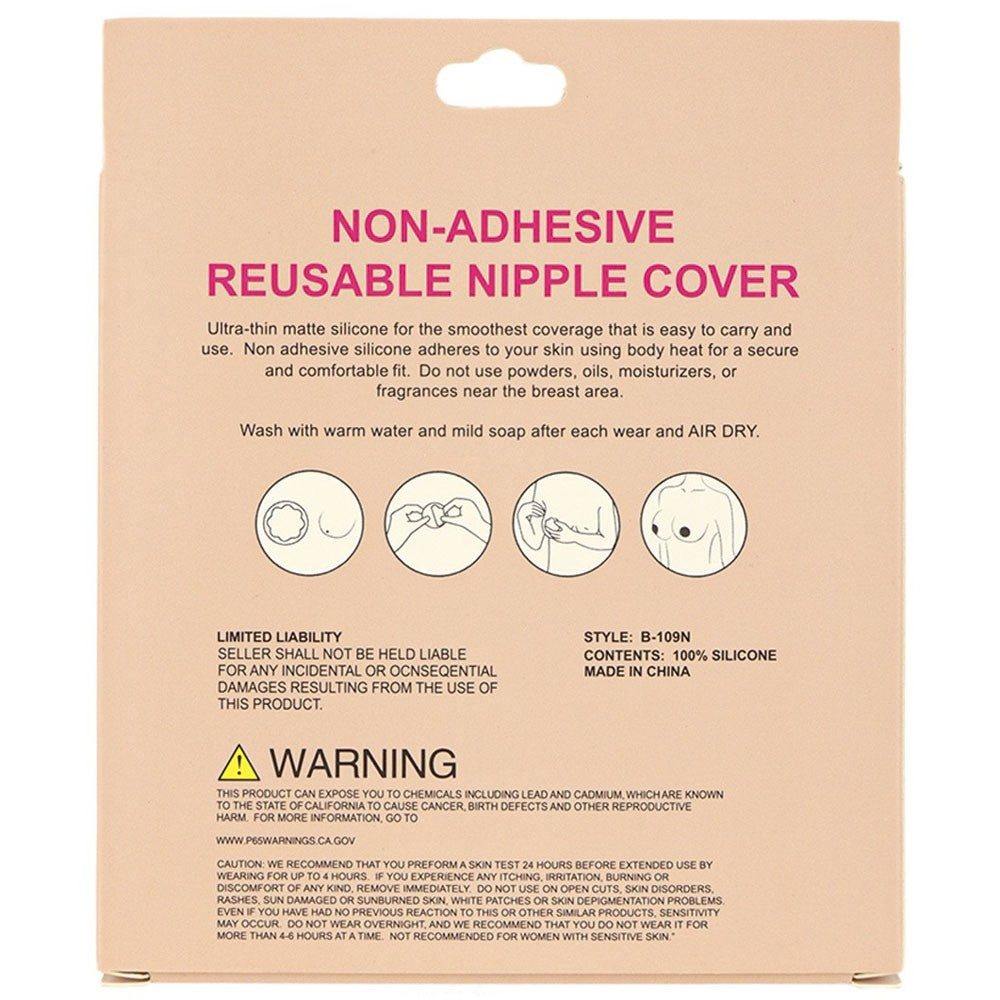 NON-ADHESIVE REUSABLE NIPPLE COVER, one pair