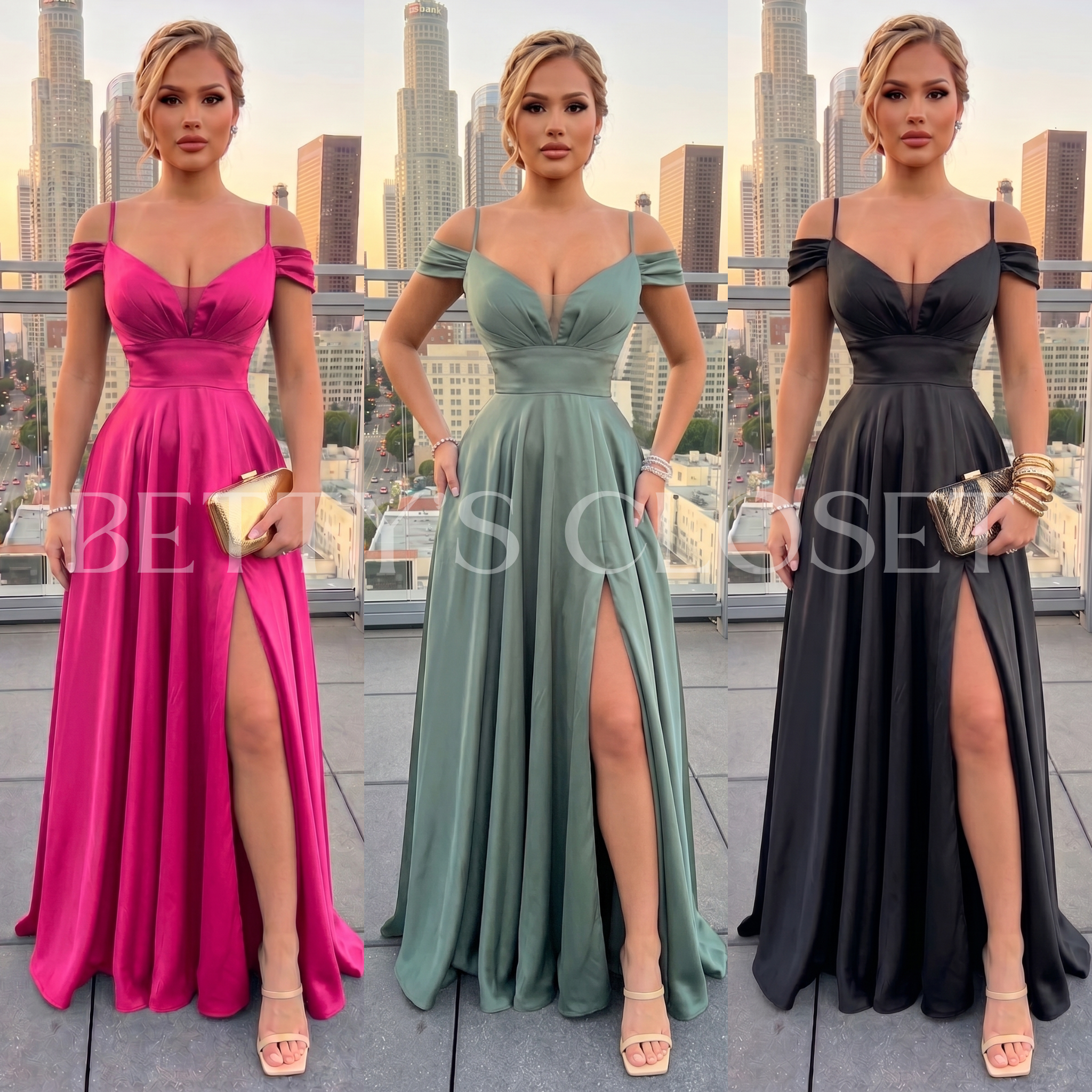 Marcia Cold Shoulder A-Line Gown