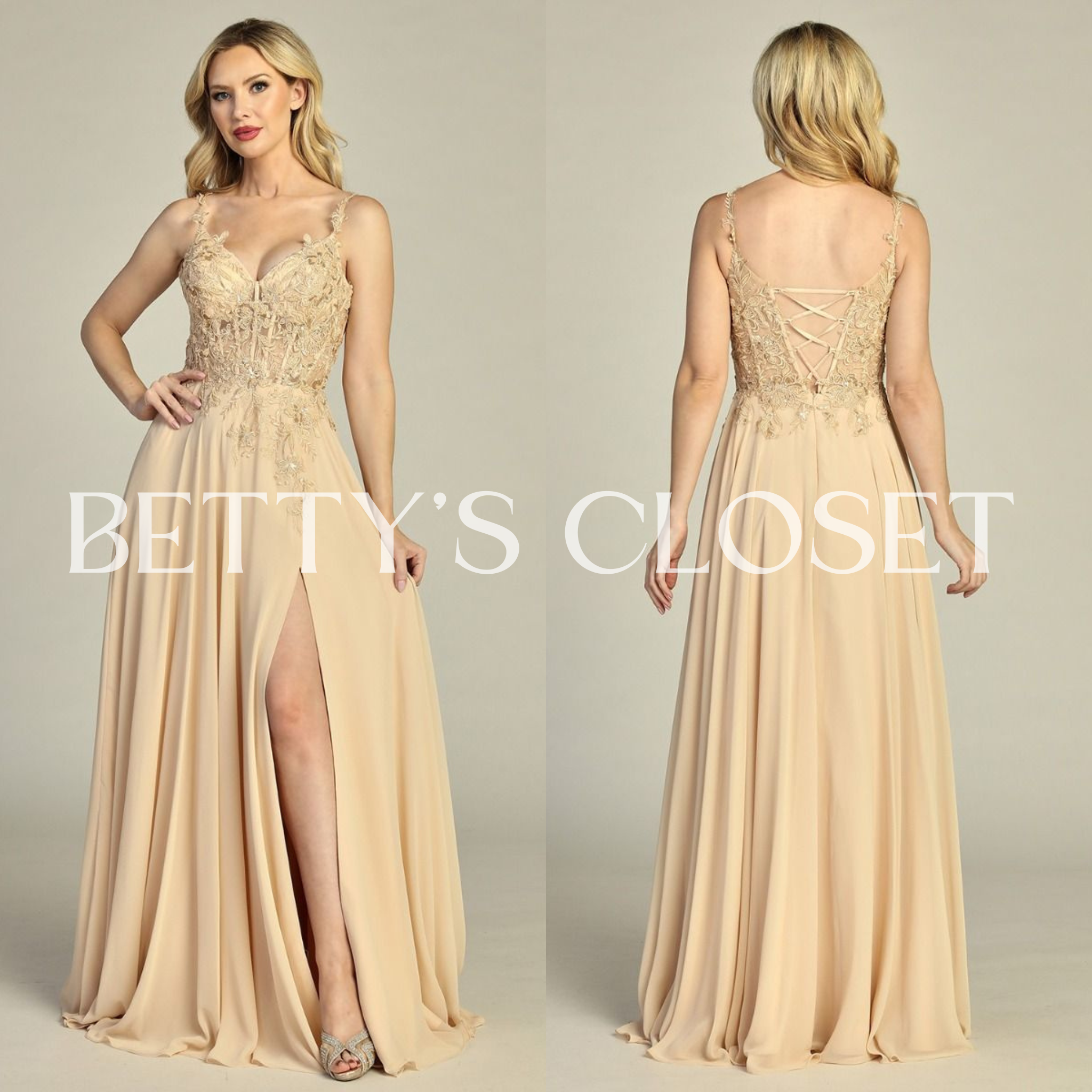 Gabriela Princess A Line Embroidered Prom Gown