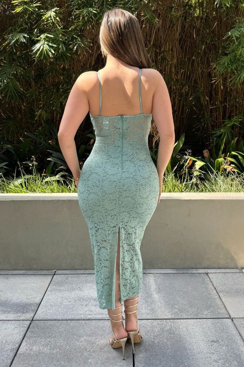 Julie Lace Corset Midi Dress