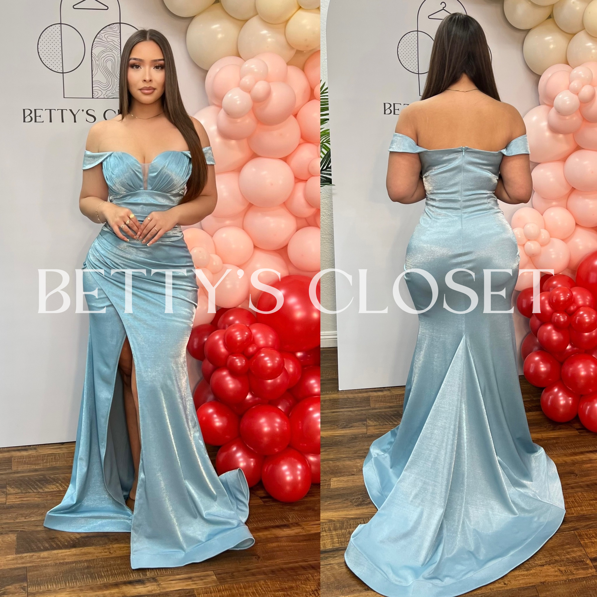April Satin Ruched Gala Gown