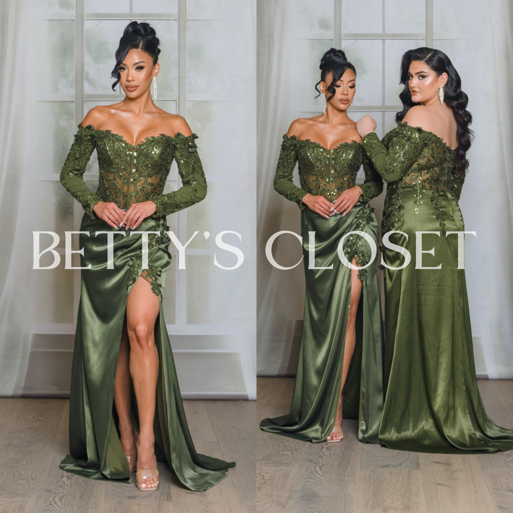 Francesca Off Shoulder Embroidered Embellished Sequins Glam Gown