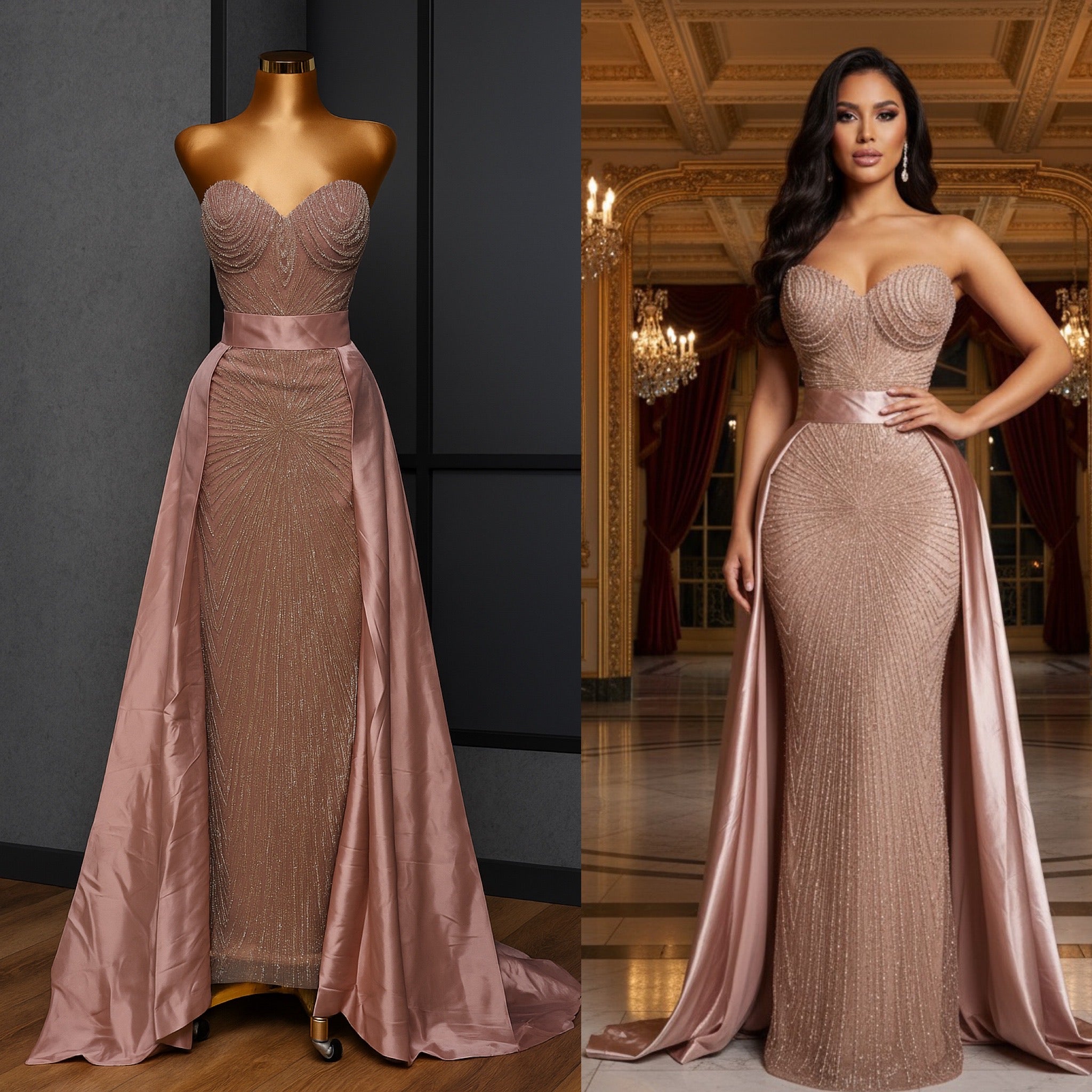Angelica Embellished Gown WITH CAPE