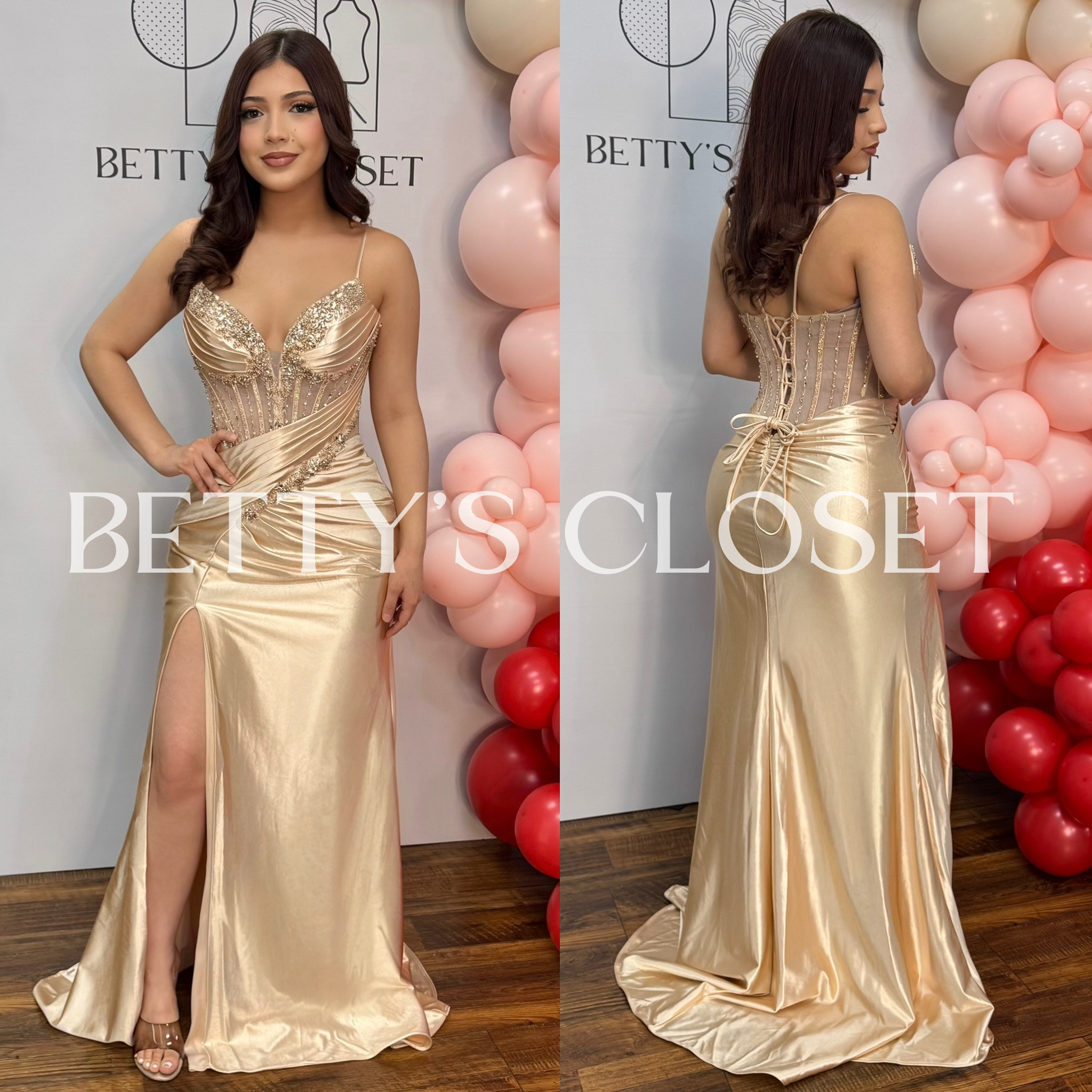 Destiny Embellished Corset Glam Gown