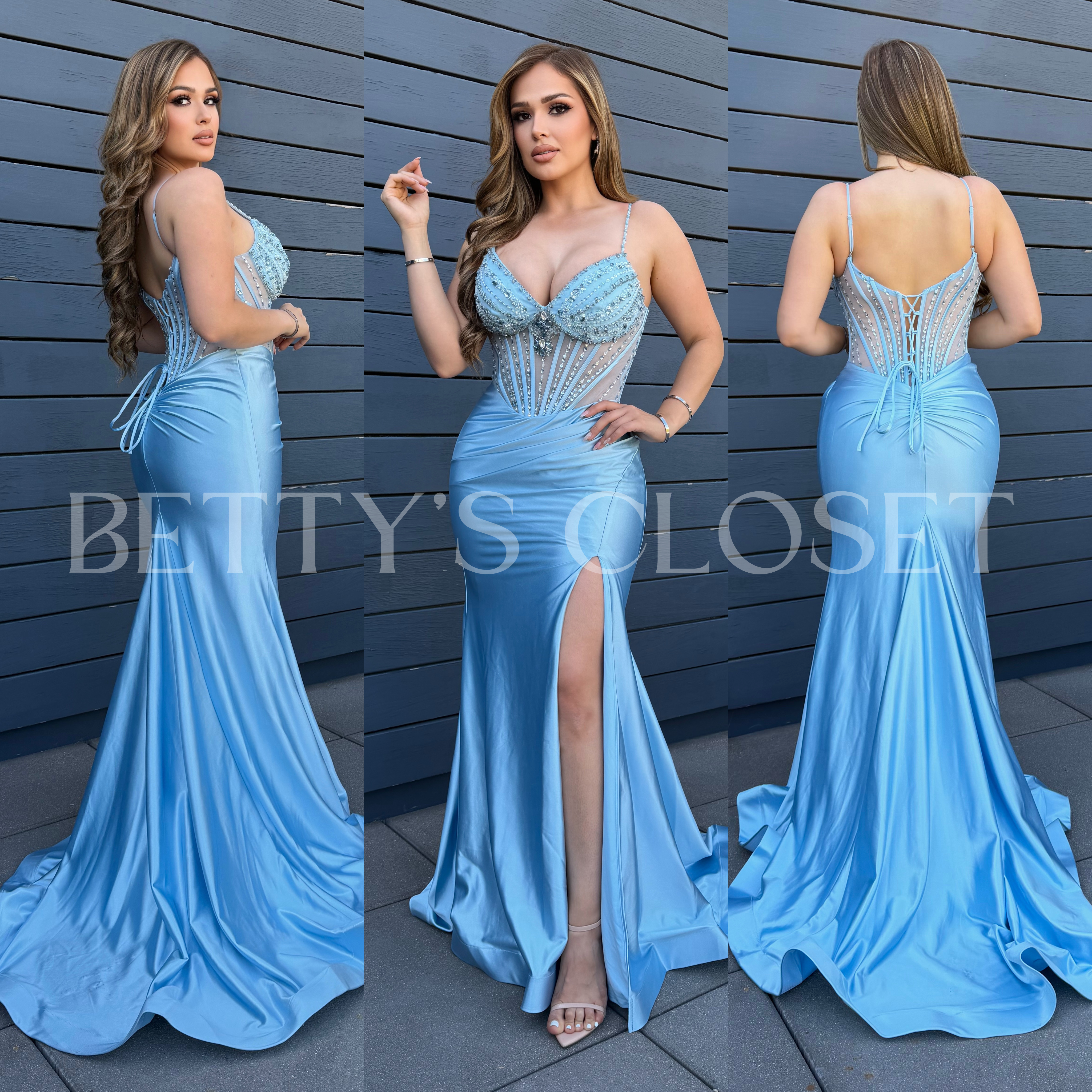 Elizabeth Embellished Satin Gown