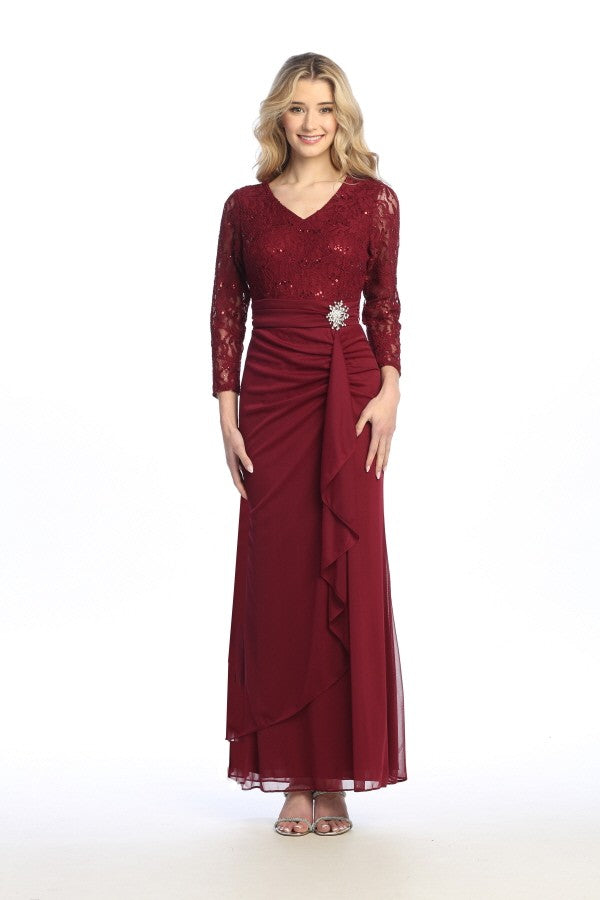 Gloria Lace Double Layered Gown with Embellishment