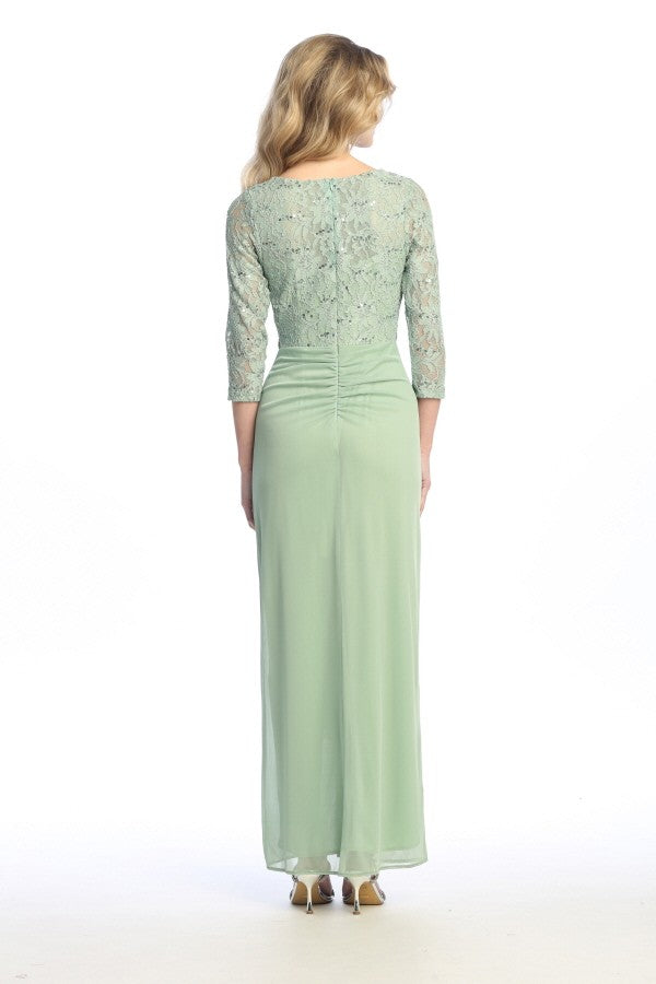 Marisol 3/4 Lace Ruffle Gown