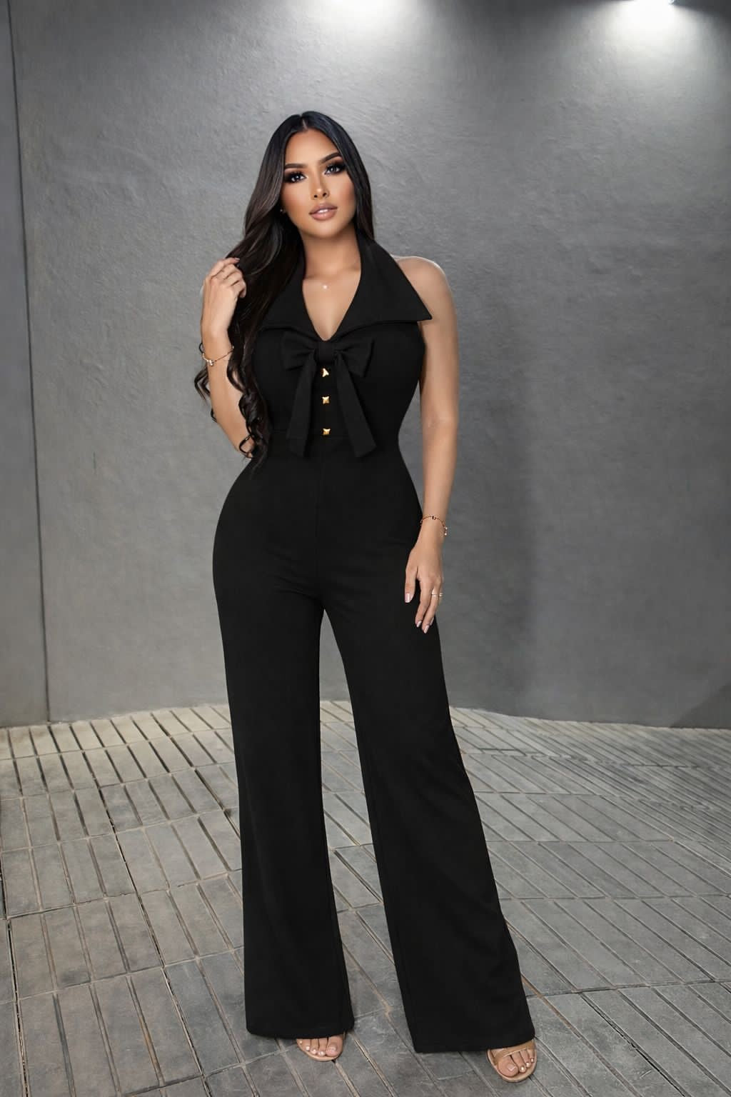 Cassandra Halter Bow Jumpsuit