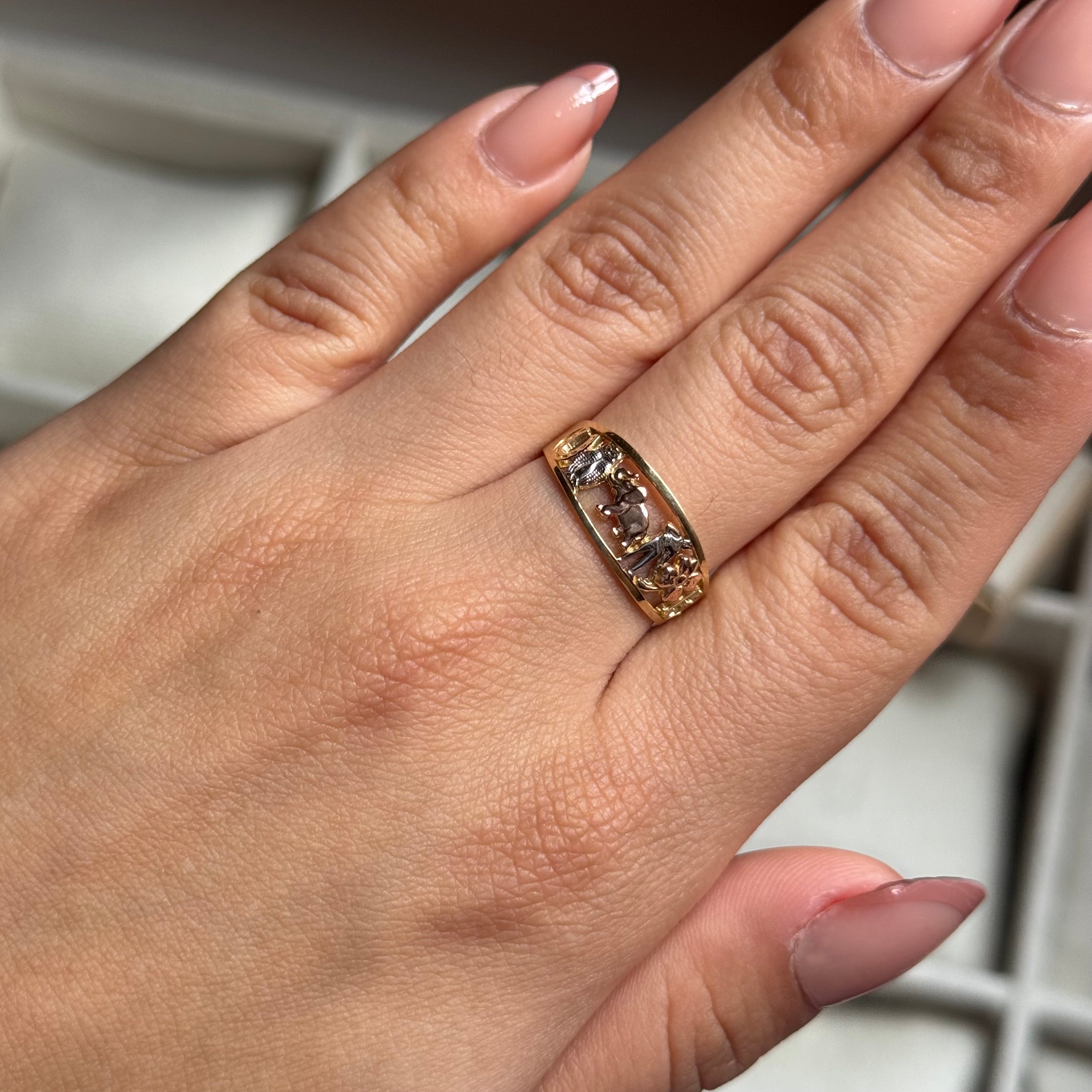 14K Gold Lucky Elephant Ring
