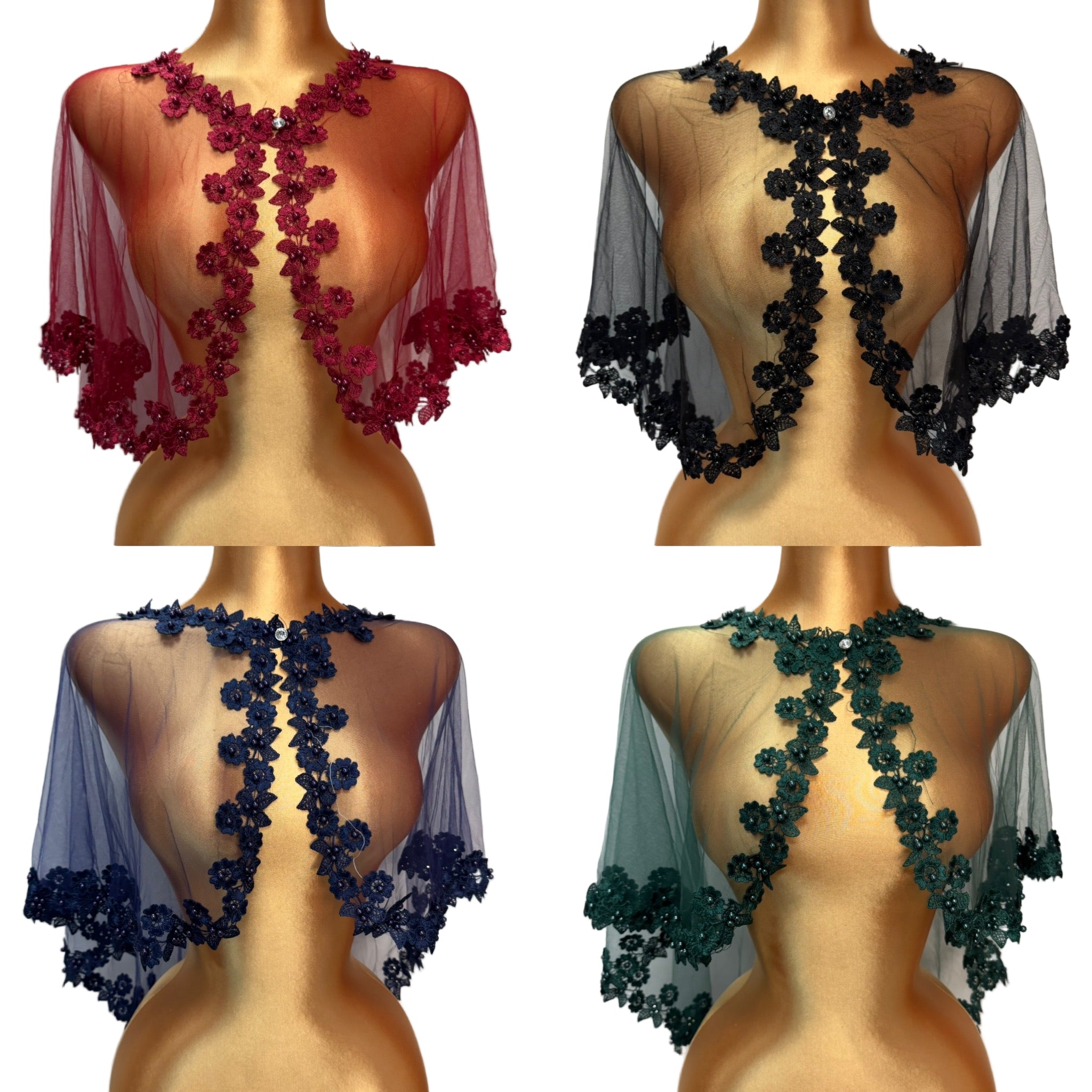 Amy Embroidered Beaded Cape