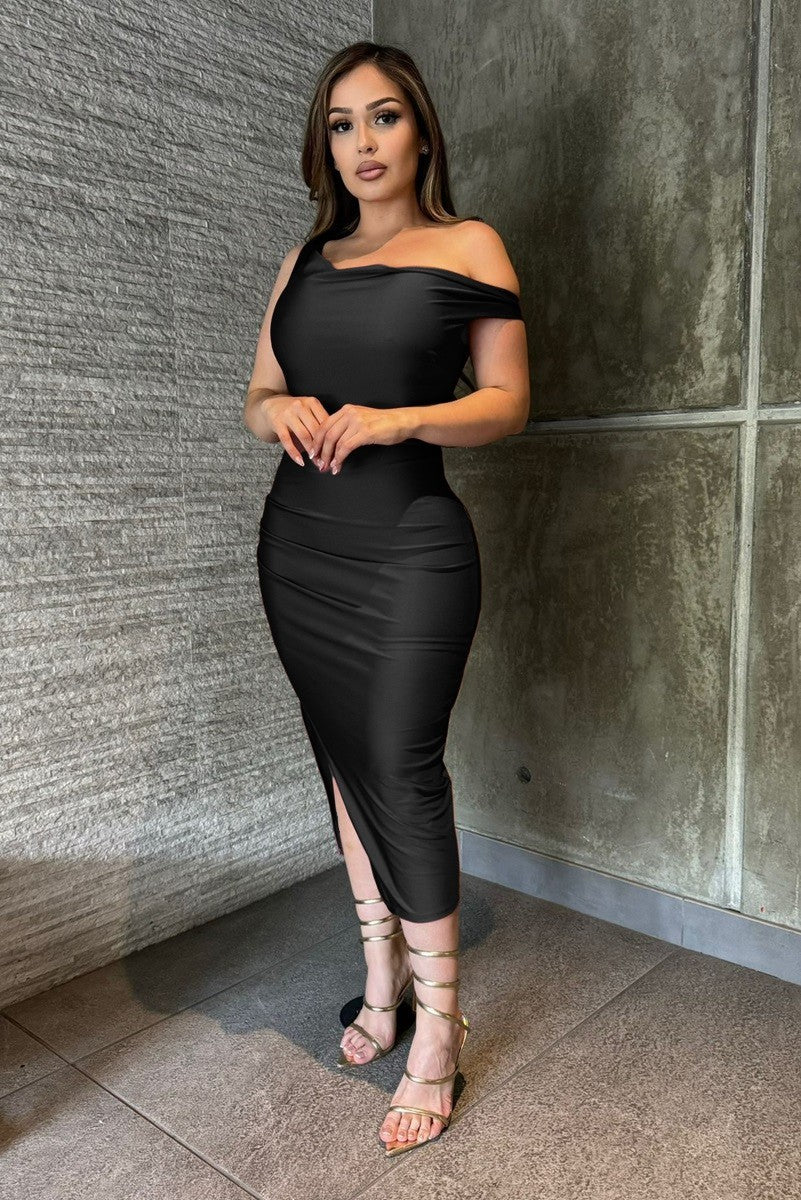 Diamante Asymmetric Dress