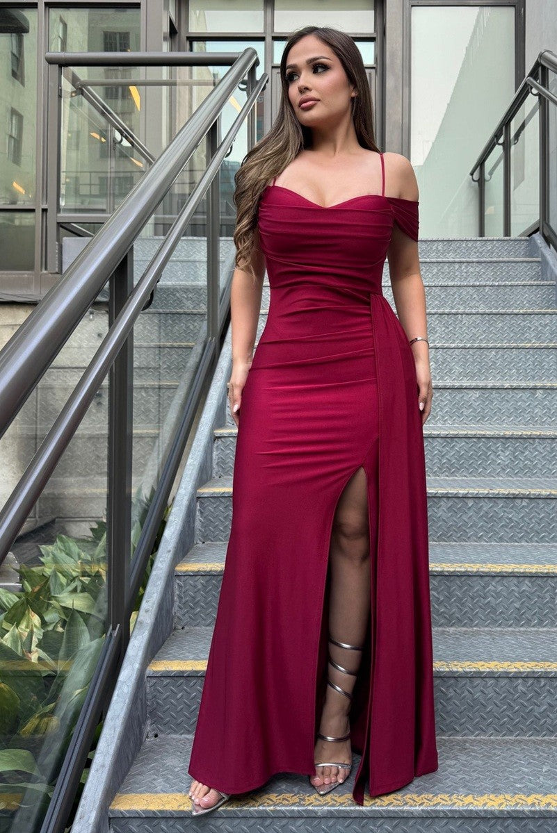 Angelica Off Shoulder Draped Gown