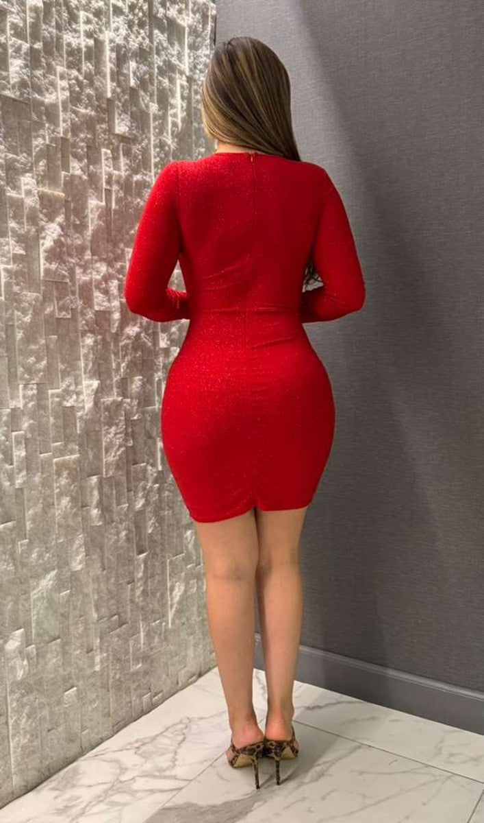 Penelope Glitter Long Sleeve Holiday Dress