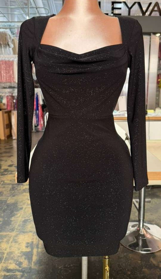 Penelope Glitter Long Sleeve Holiday Dress