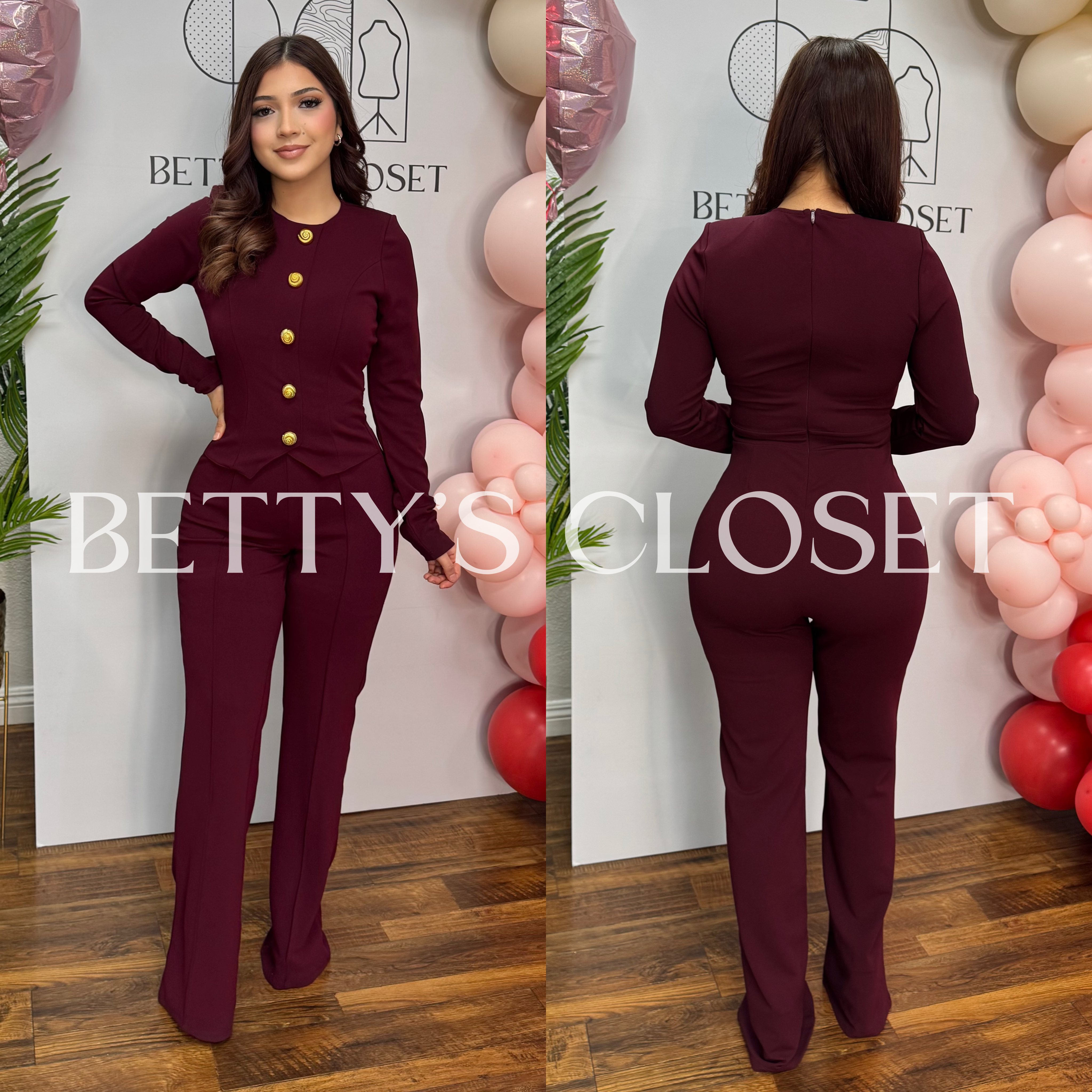 Liliana Long Button Up Sleeve Shell Button Jumpsuit