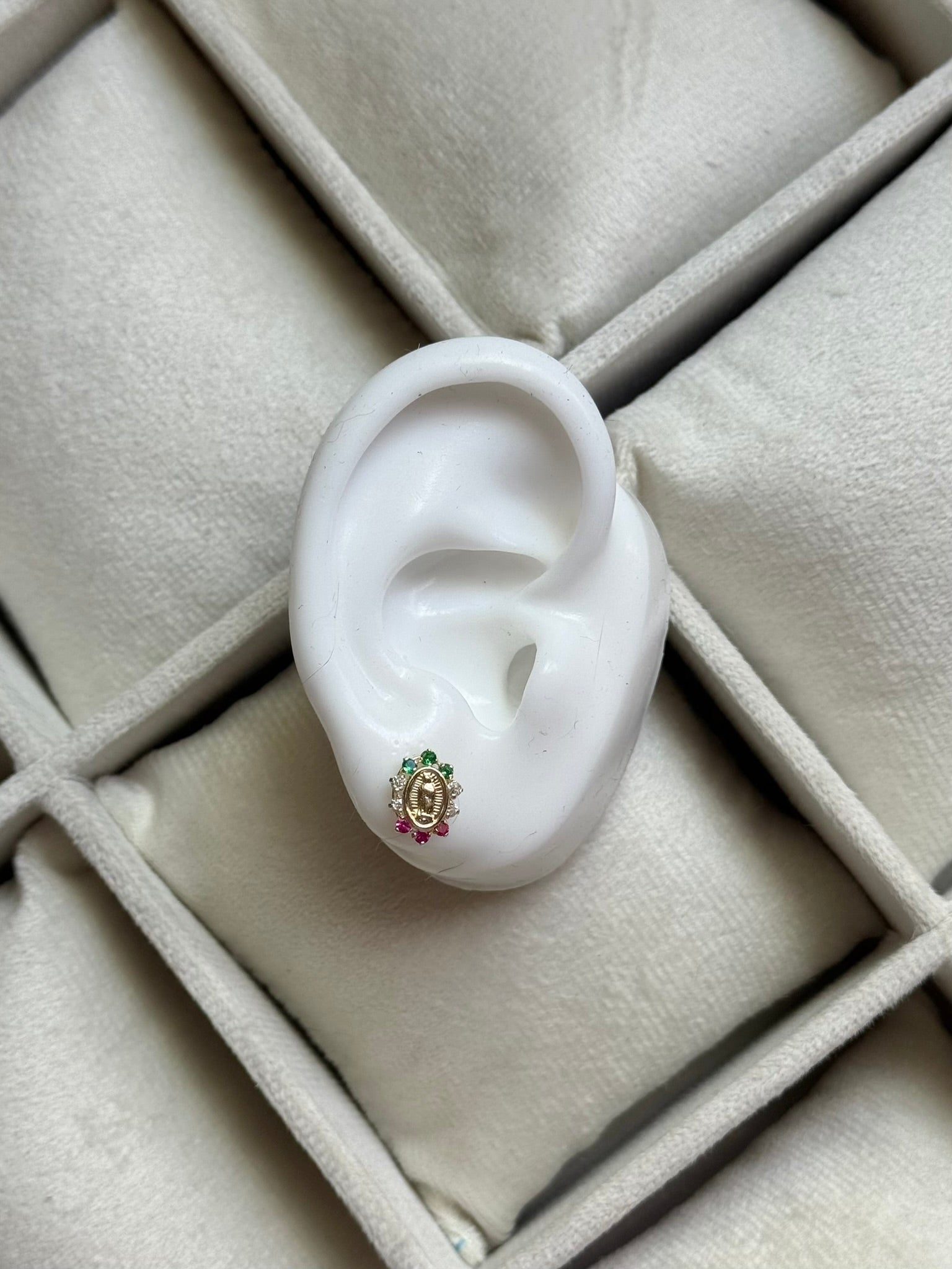 14K GOLD Virgin Mary Earrings