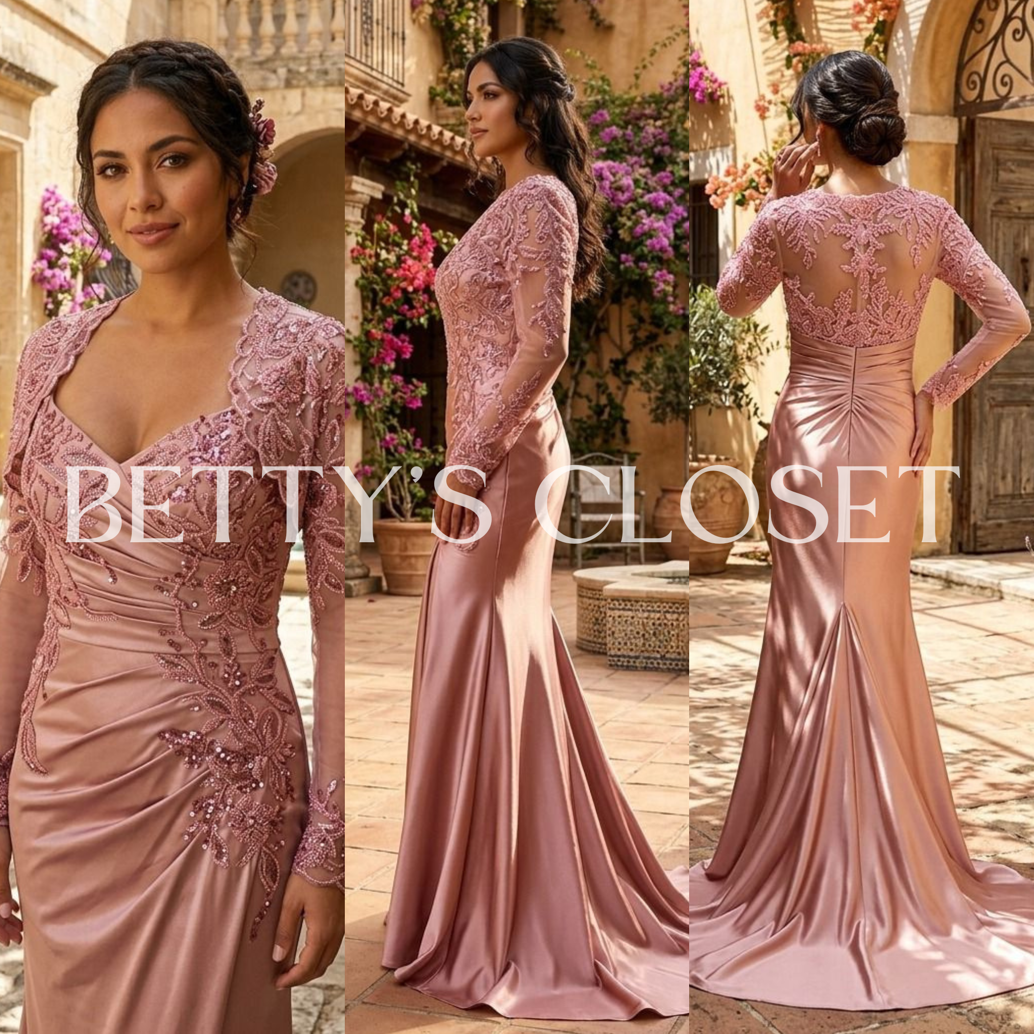 Kenia Embroidered Embellished Prom Gown w/ Removable Jacket