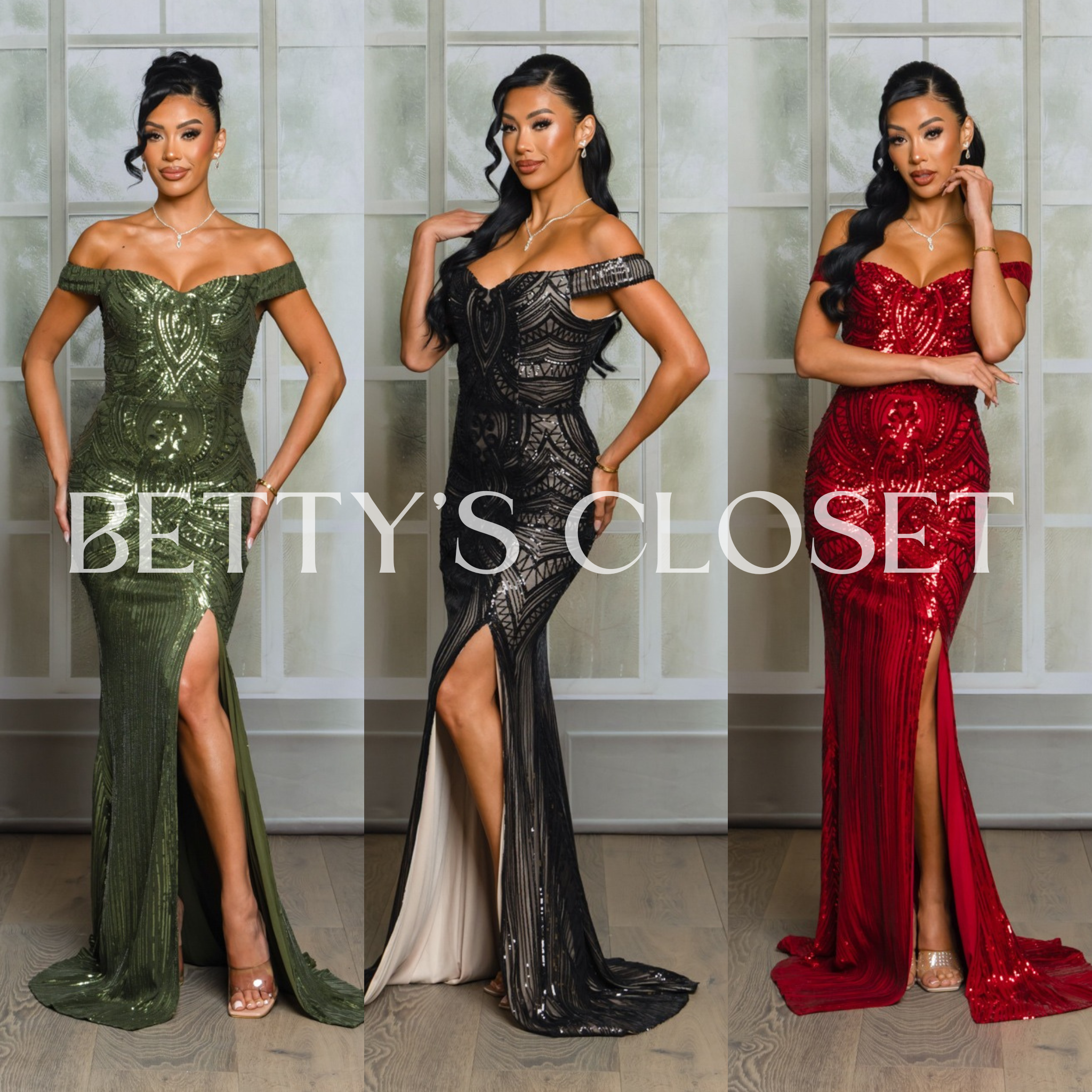 Alejandra Off Shoulder Sequins Gown