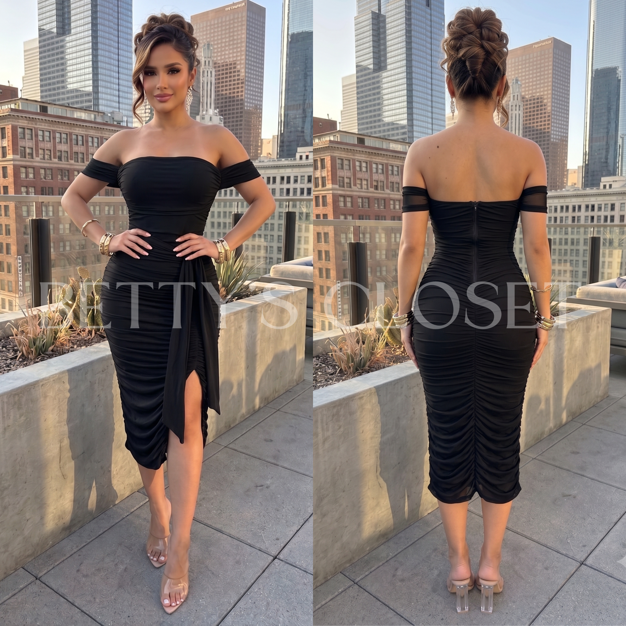 Susana Off Shoulder Midi Dress