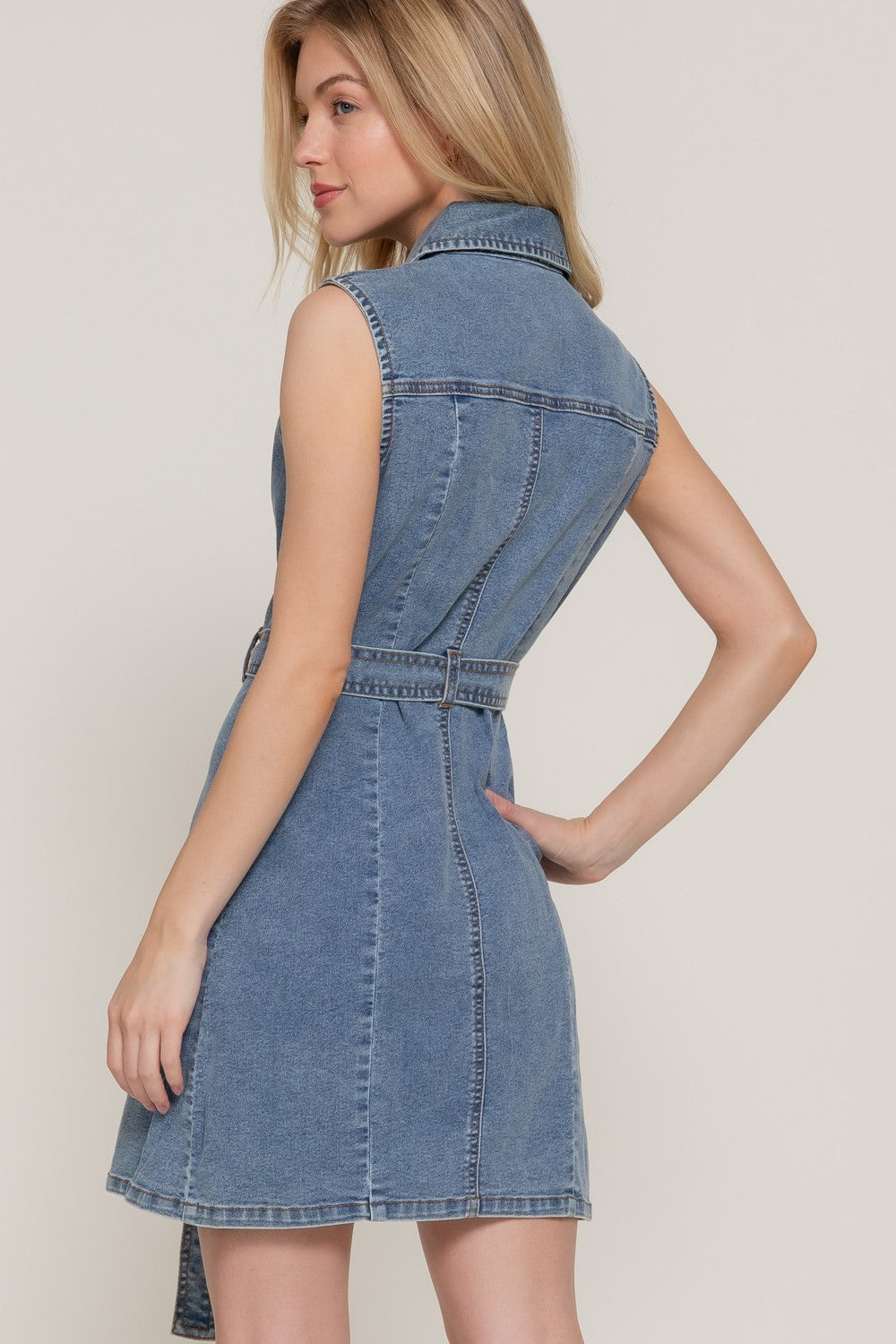 Karla Sleeveless Denim Dress