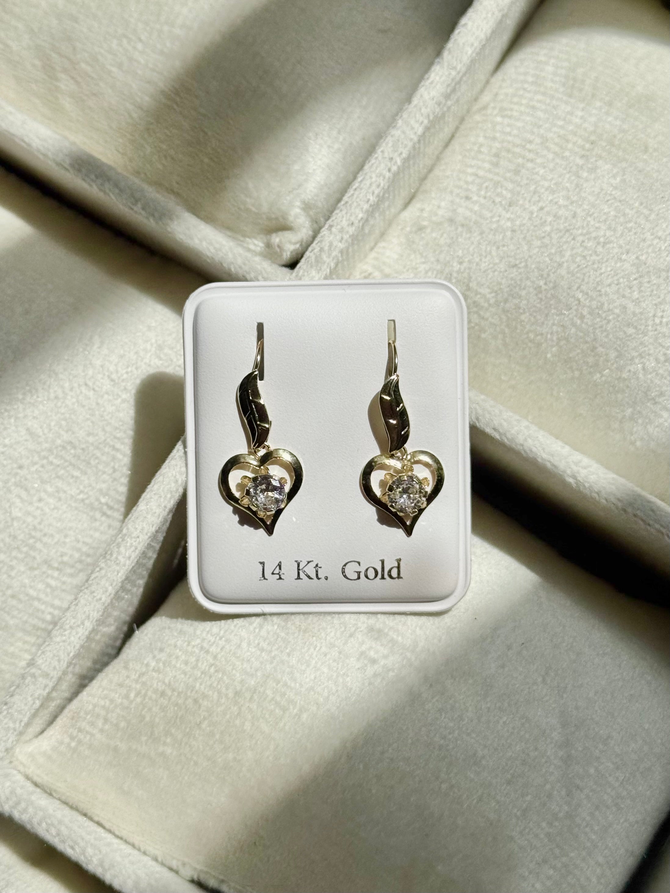 14K GOLD Love Earrings