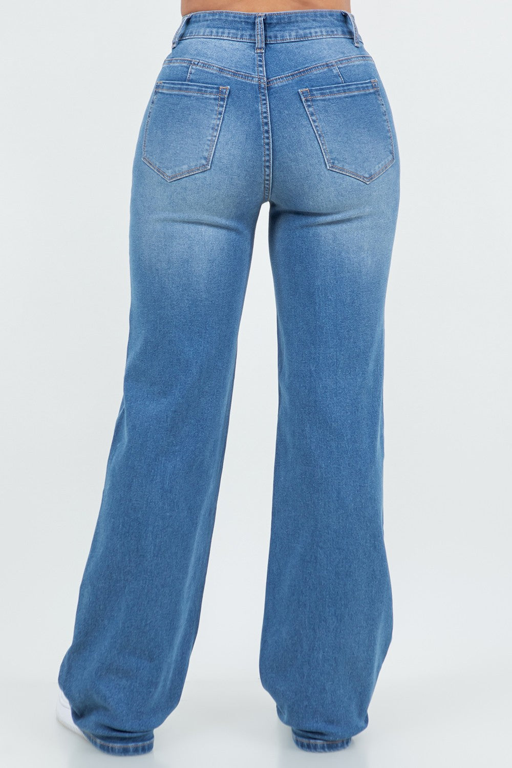 LUNA MED BLUE WIDE LEG JEAN