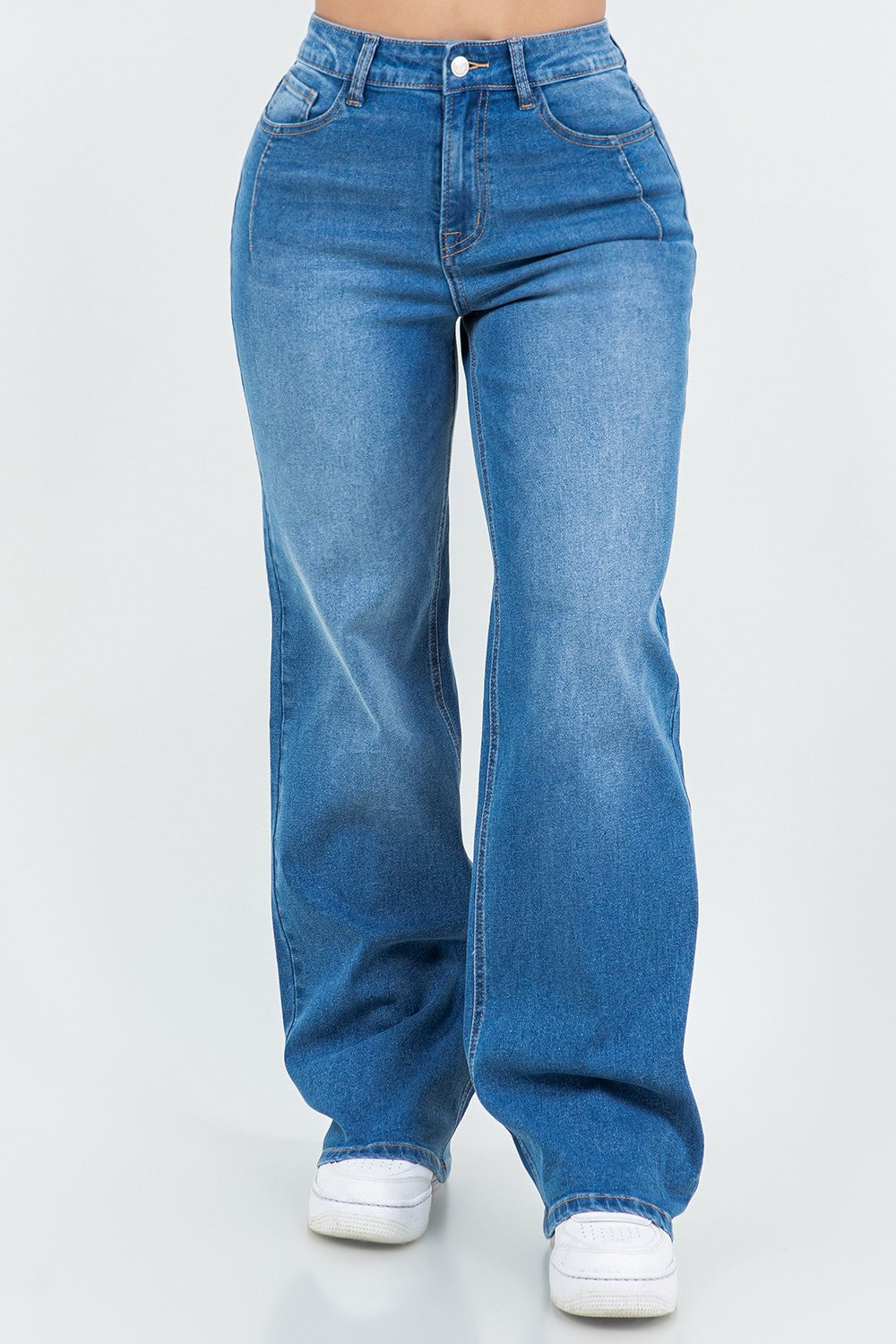 LUNA MED BLUE WIDE LEG JEAN