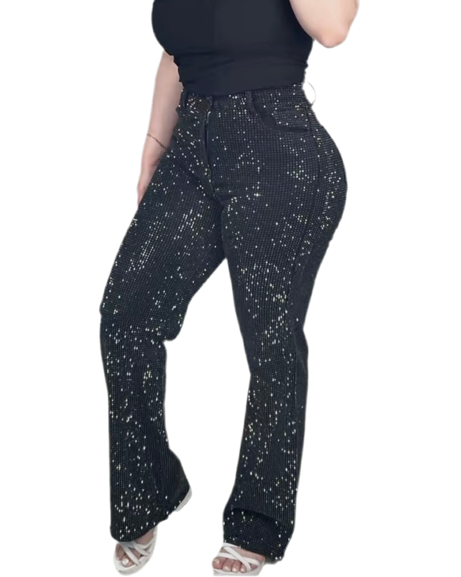 Diosa 360 Rhinestone Stretchy Flare Jeans