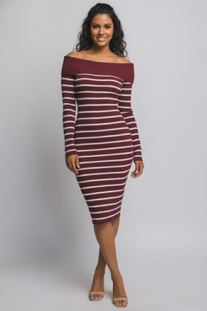 Yadira Knit Striped Dress
