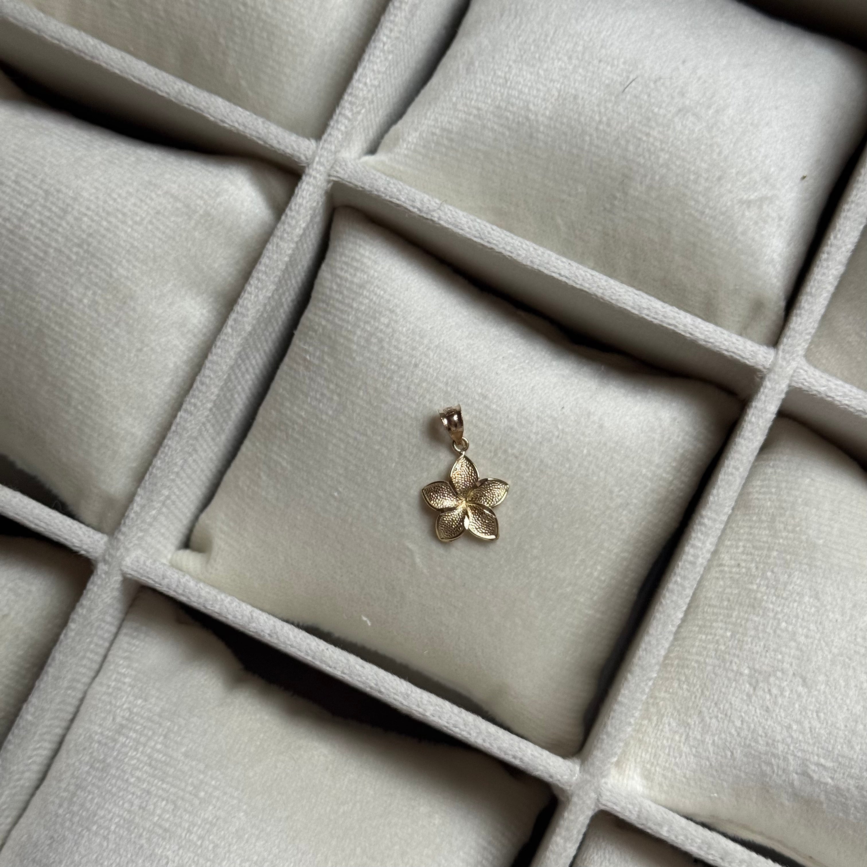 14k Gold Hibiscus Pendant