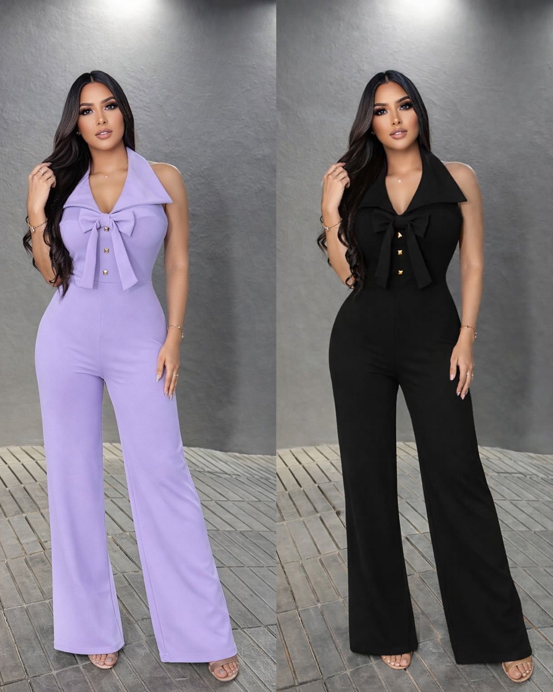 Cassandra Halter Bow Jumpsuit