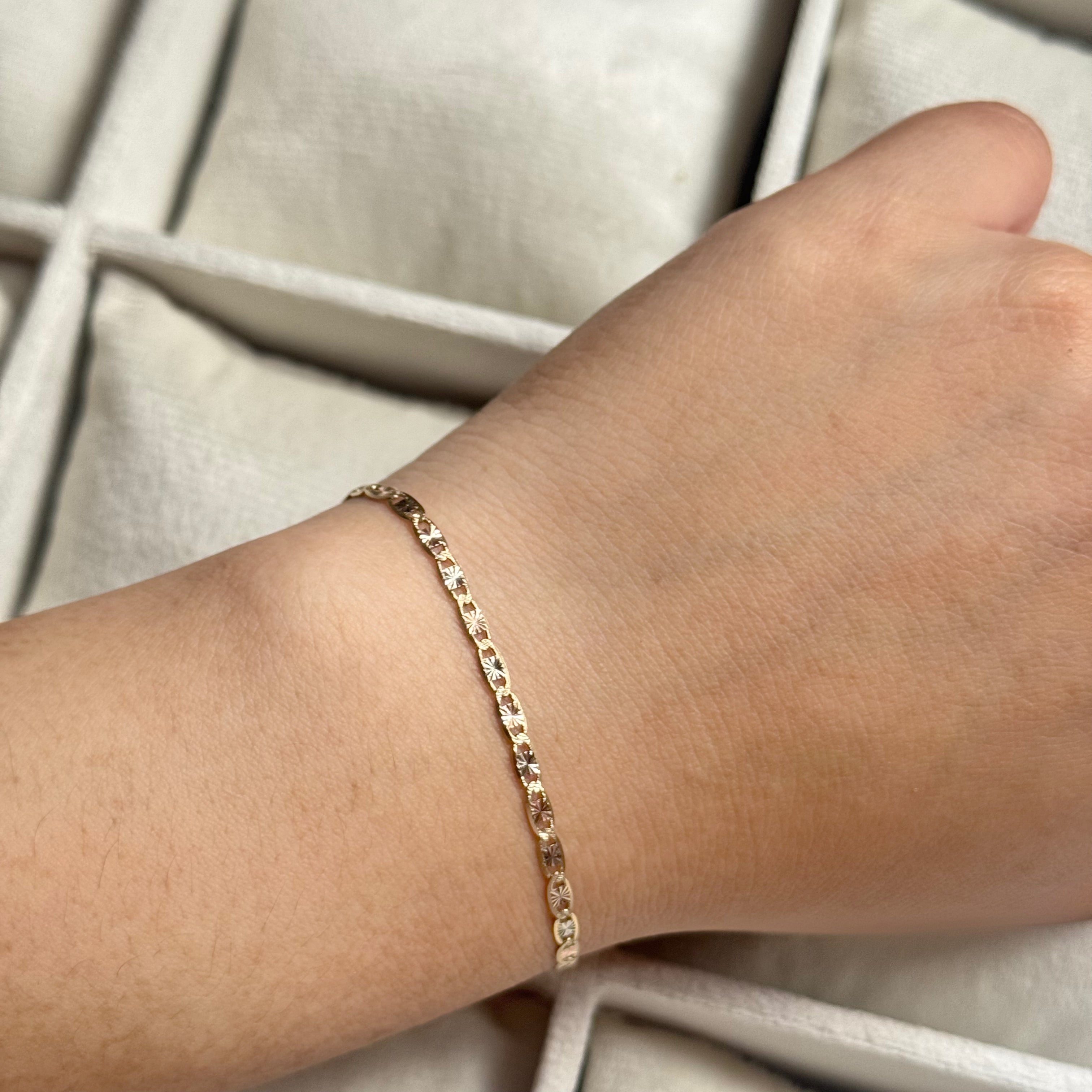 14k Gold Tri Tone Link Bracelet