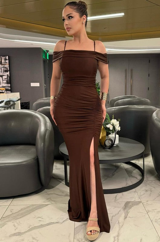 Kaitlyn off the Shoulder Ruched Gown