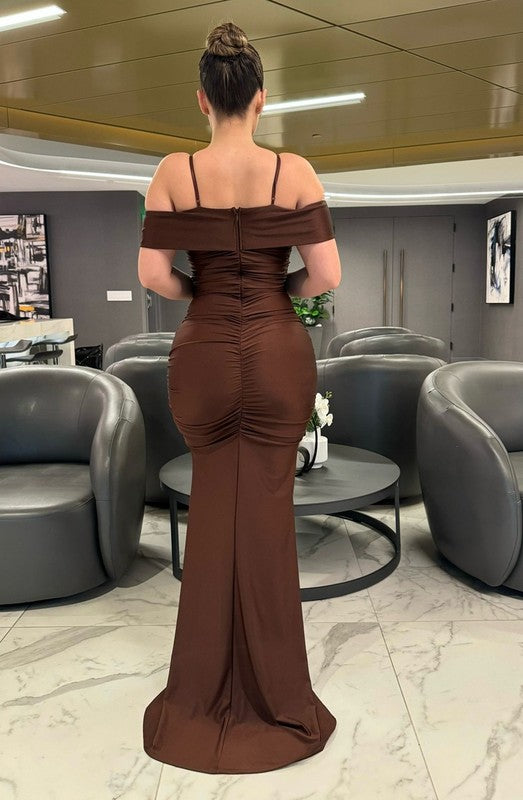 Kaitlyn off the Shoulder Ruched Gown