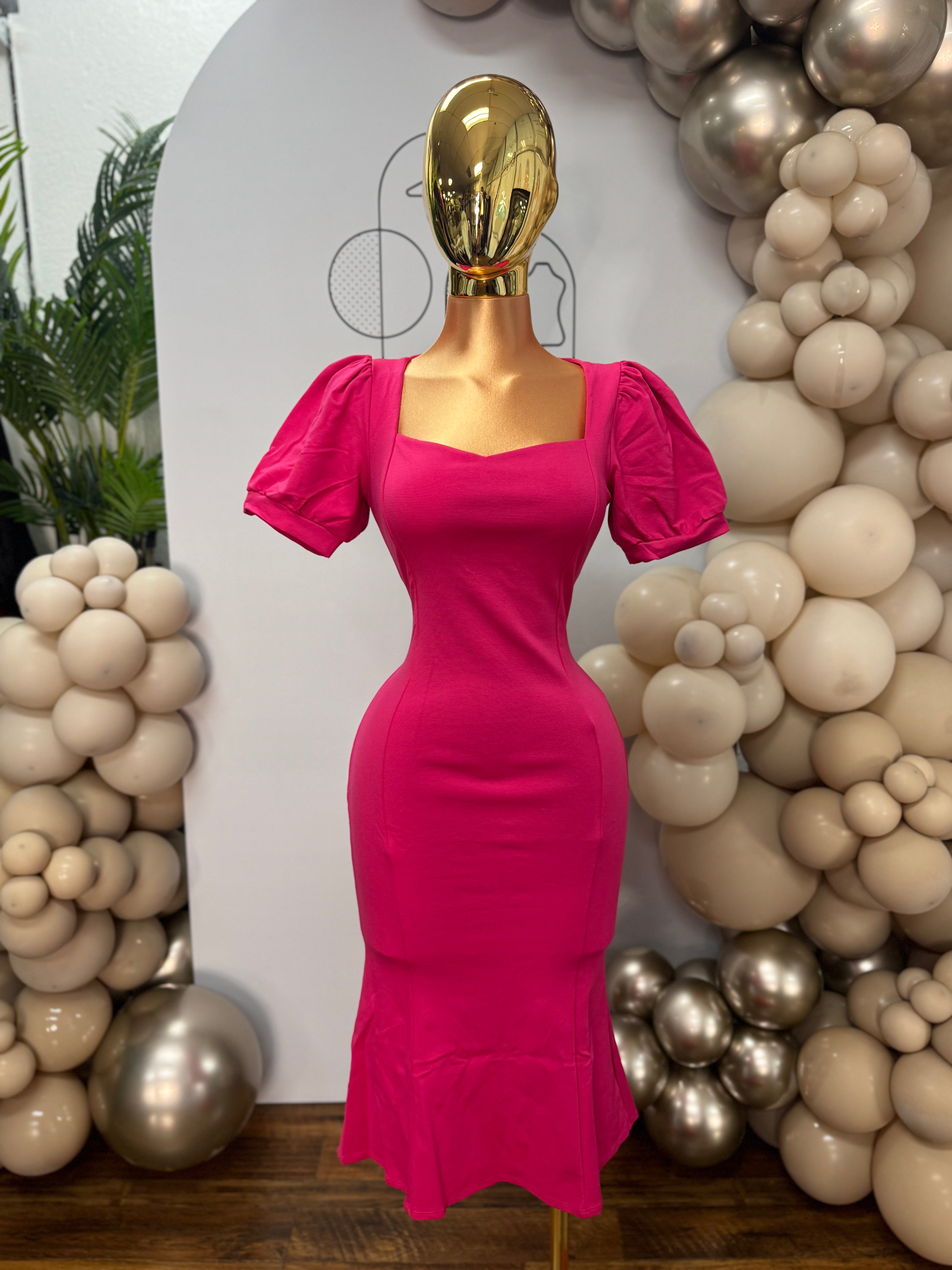 Norma Midi Puff Sleeve Dress