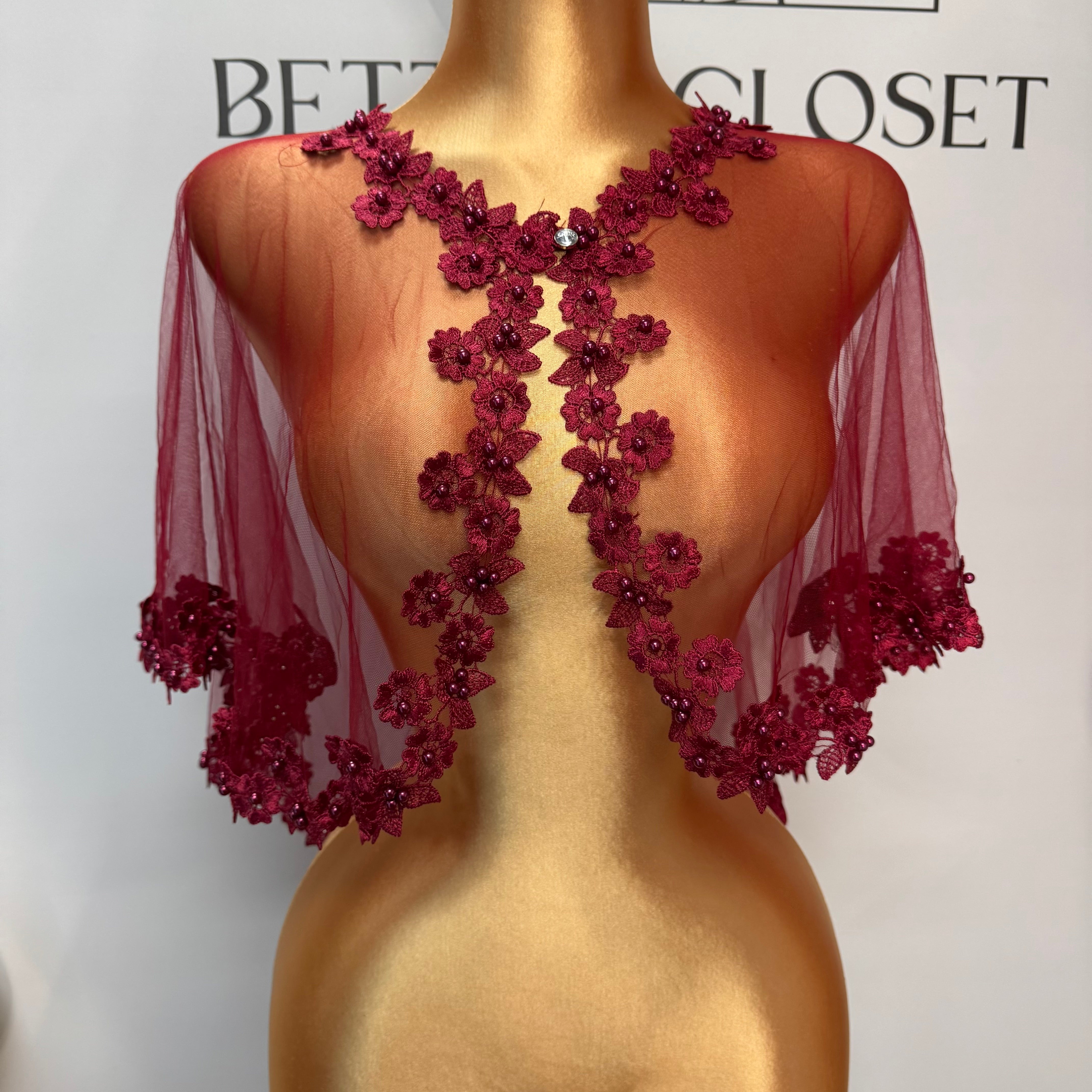 Amy Embroidered Beaded Cape