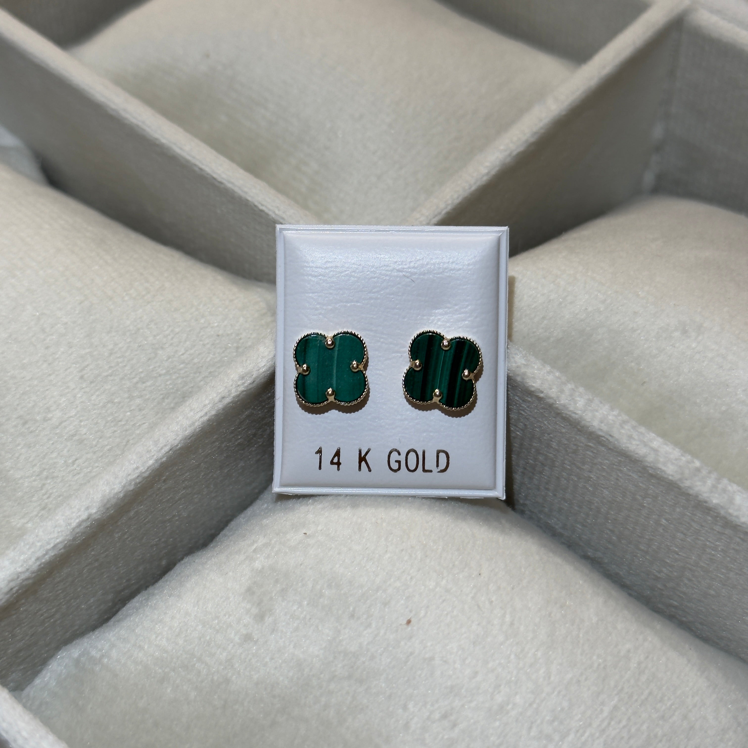 14k Gold Lucky Clover Earrings