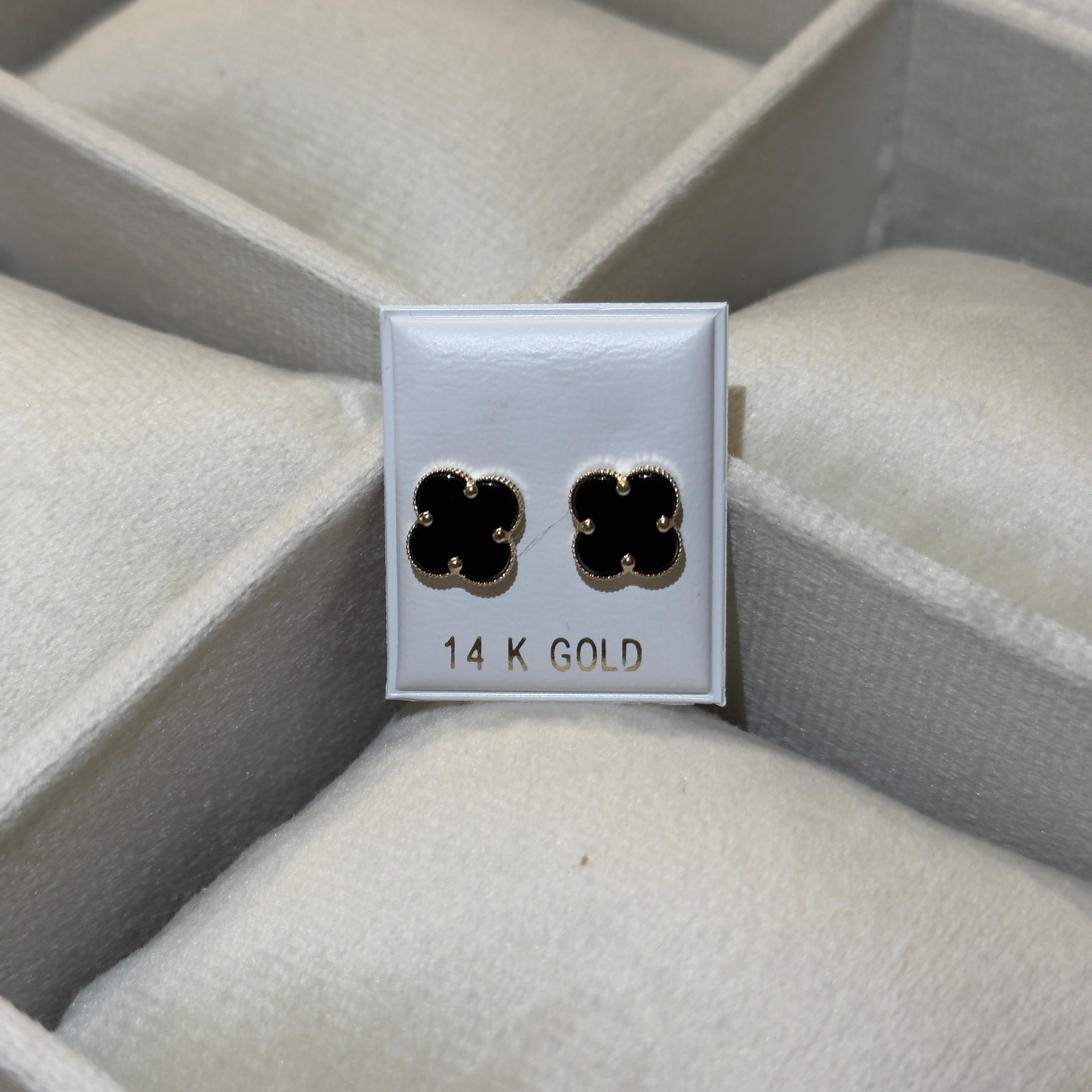 14k Gold Lucky Clover Earrings