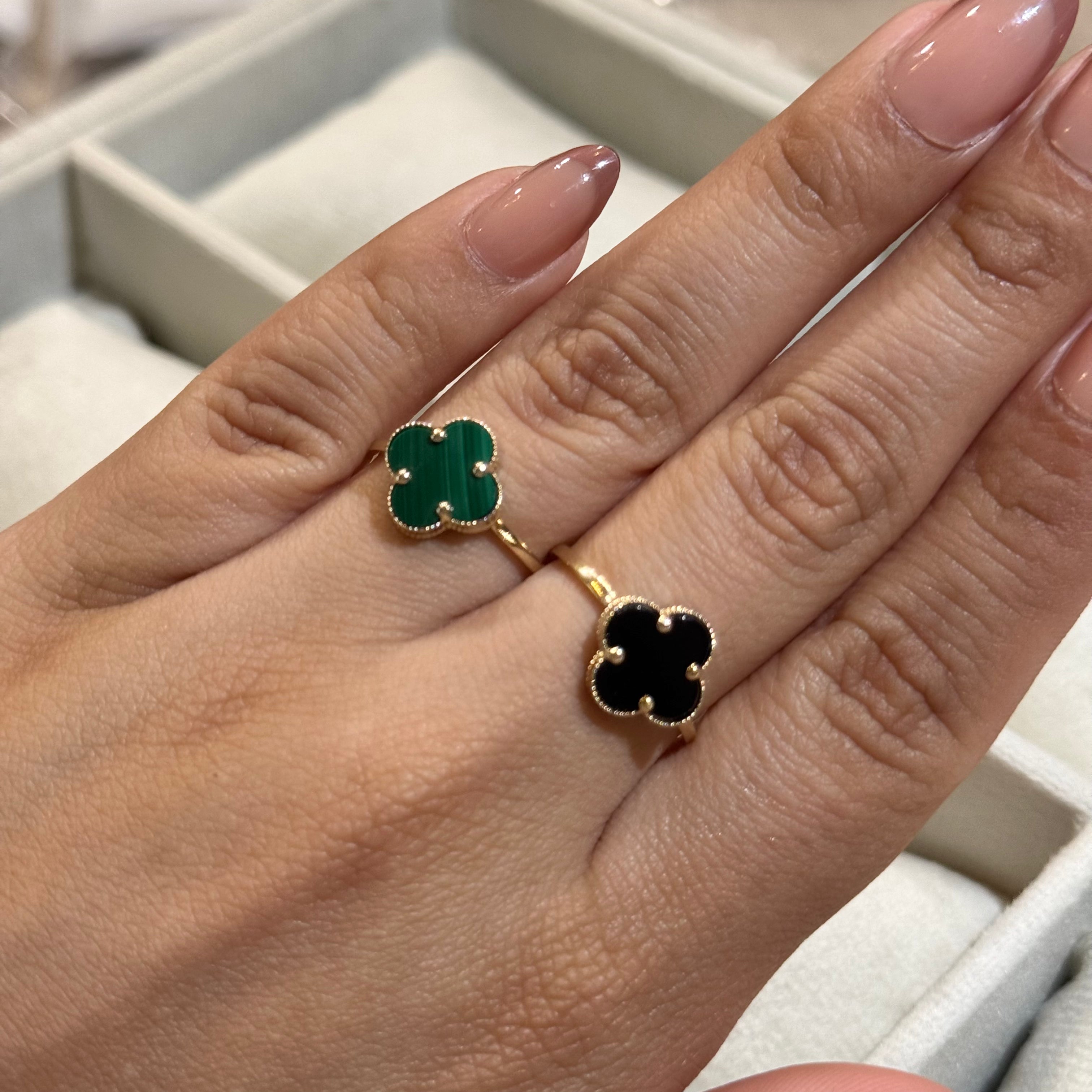 14k Gold Lucky Clover Ring
