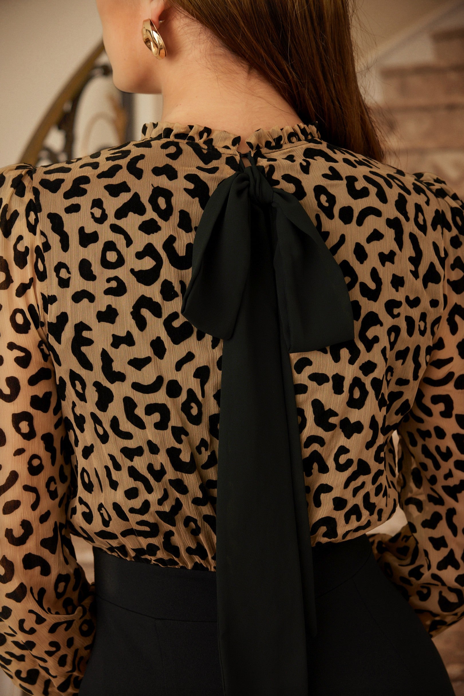 Leah Leopard Back Bow Tie Jumpsuit