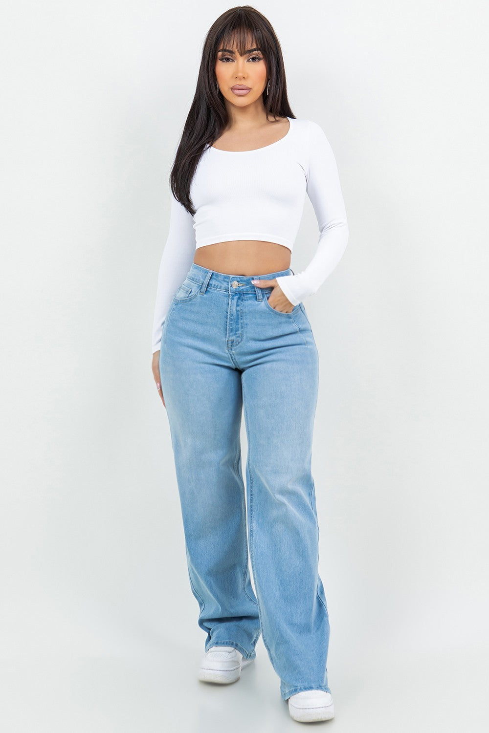DAISY LIGHT WAS DENIM WIDE LEG FIT