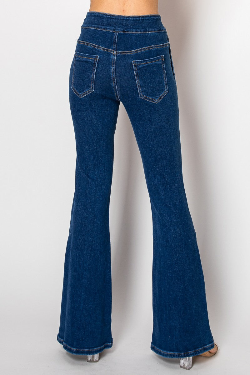 Tina Button Flare Jeans