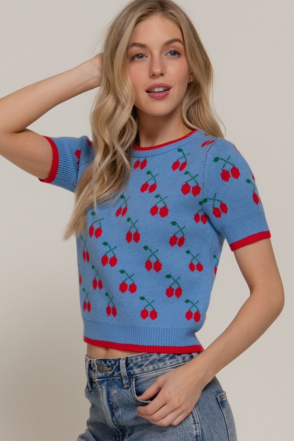 Cherry Cotton Sweater Tee