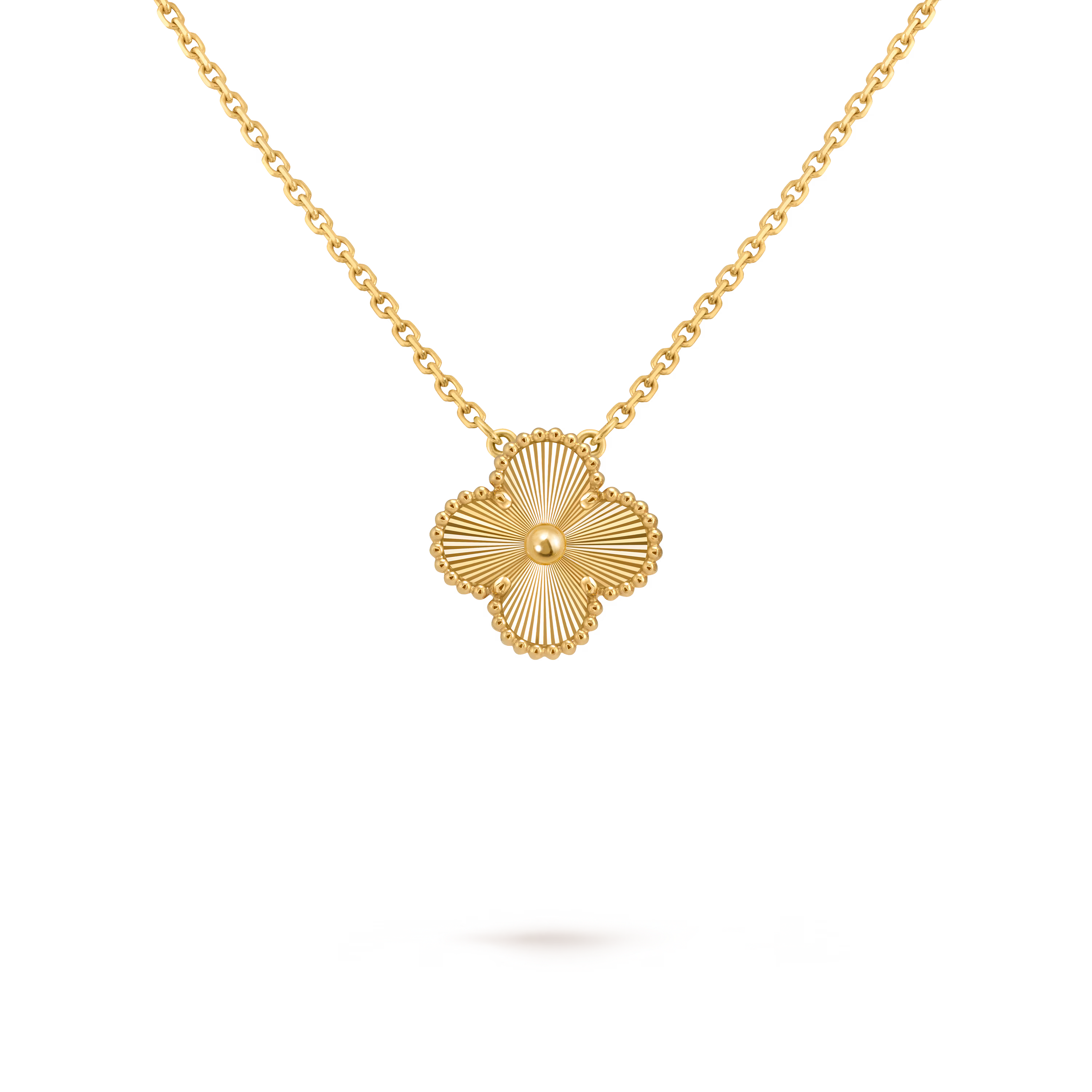 14k Gold Single Motif Clover Necklace