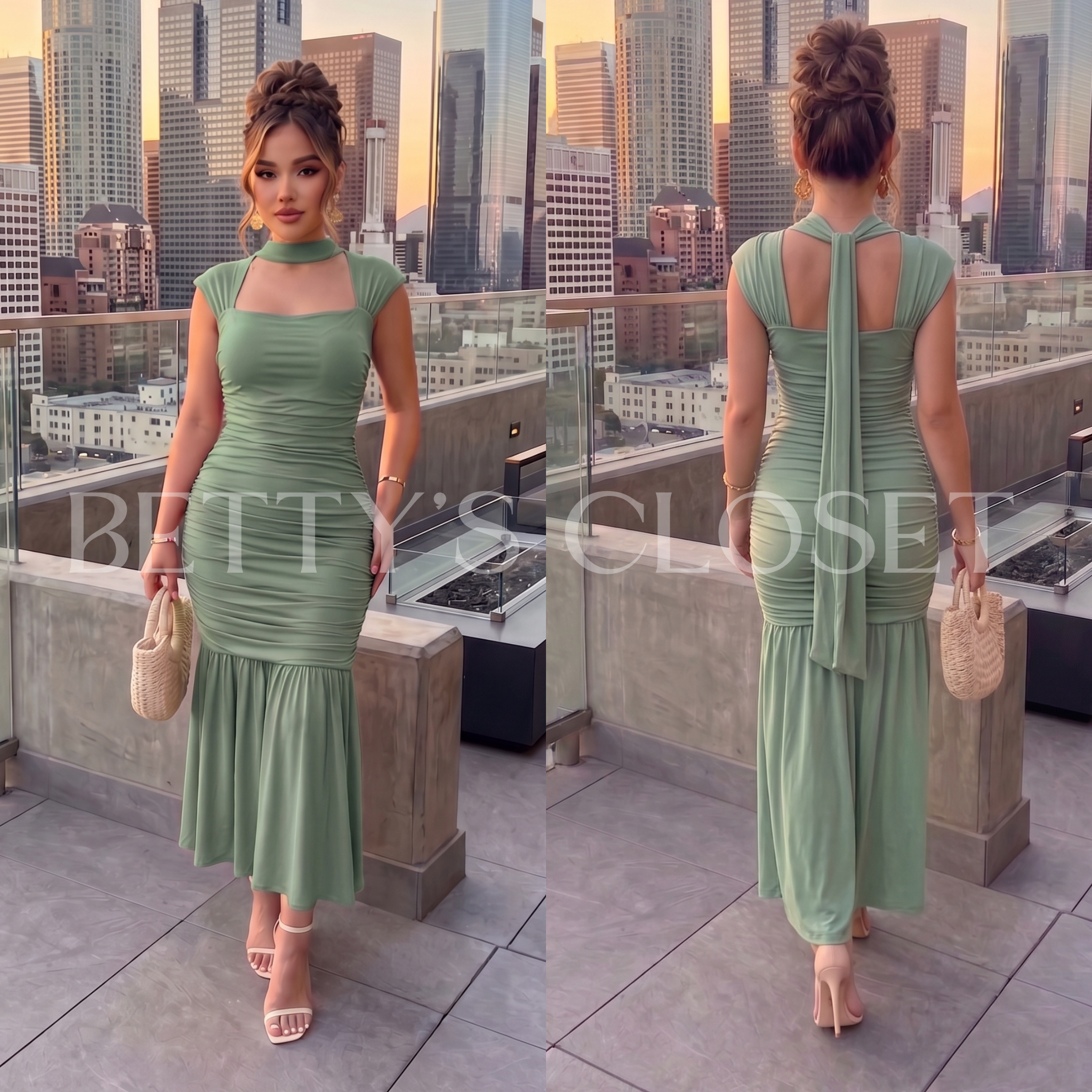 Amelia Tube Maxi Dress w/ Scarf
